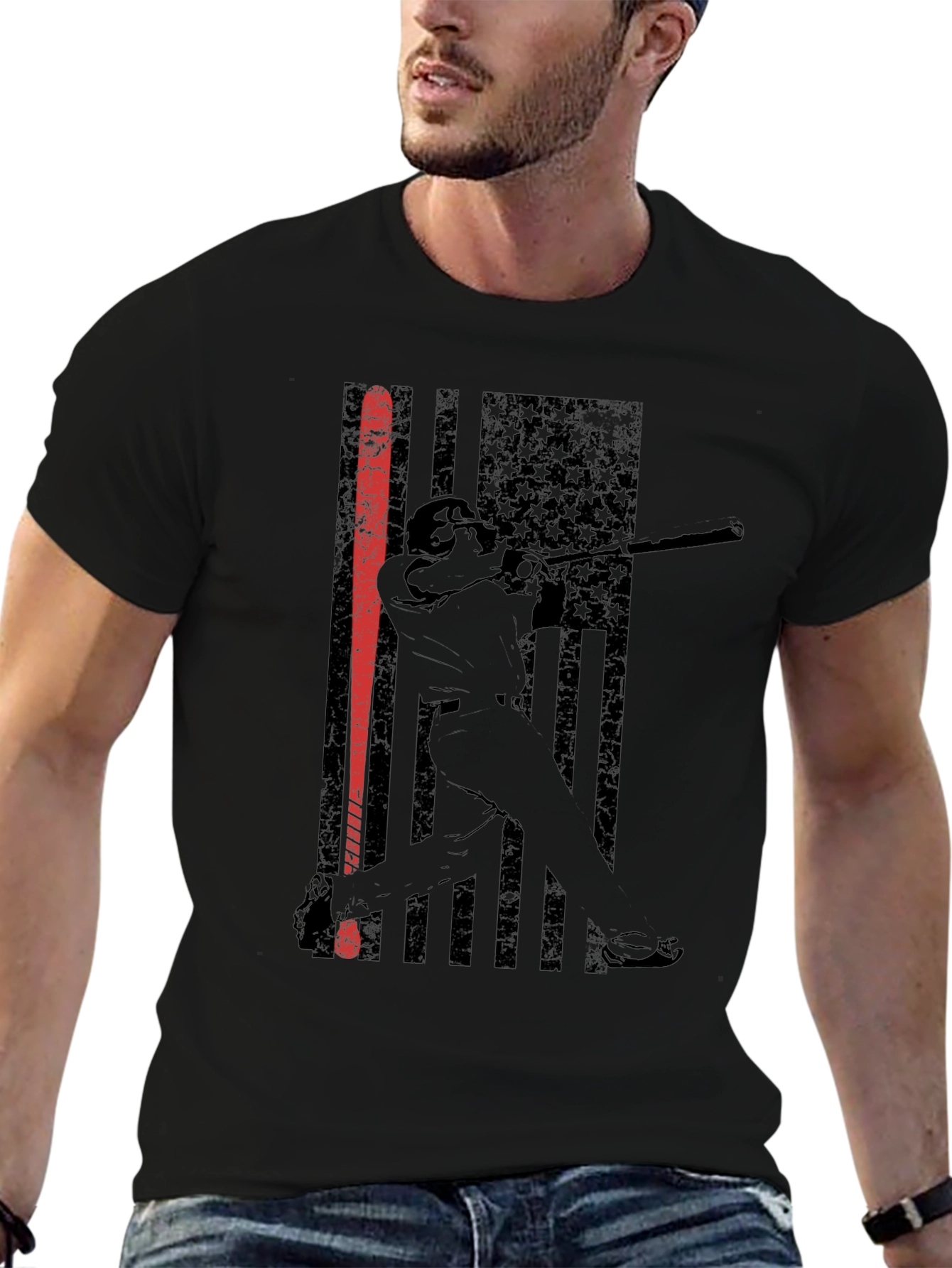 Baseball USA Flag Graphic Tee