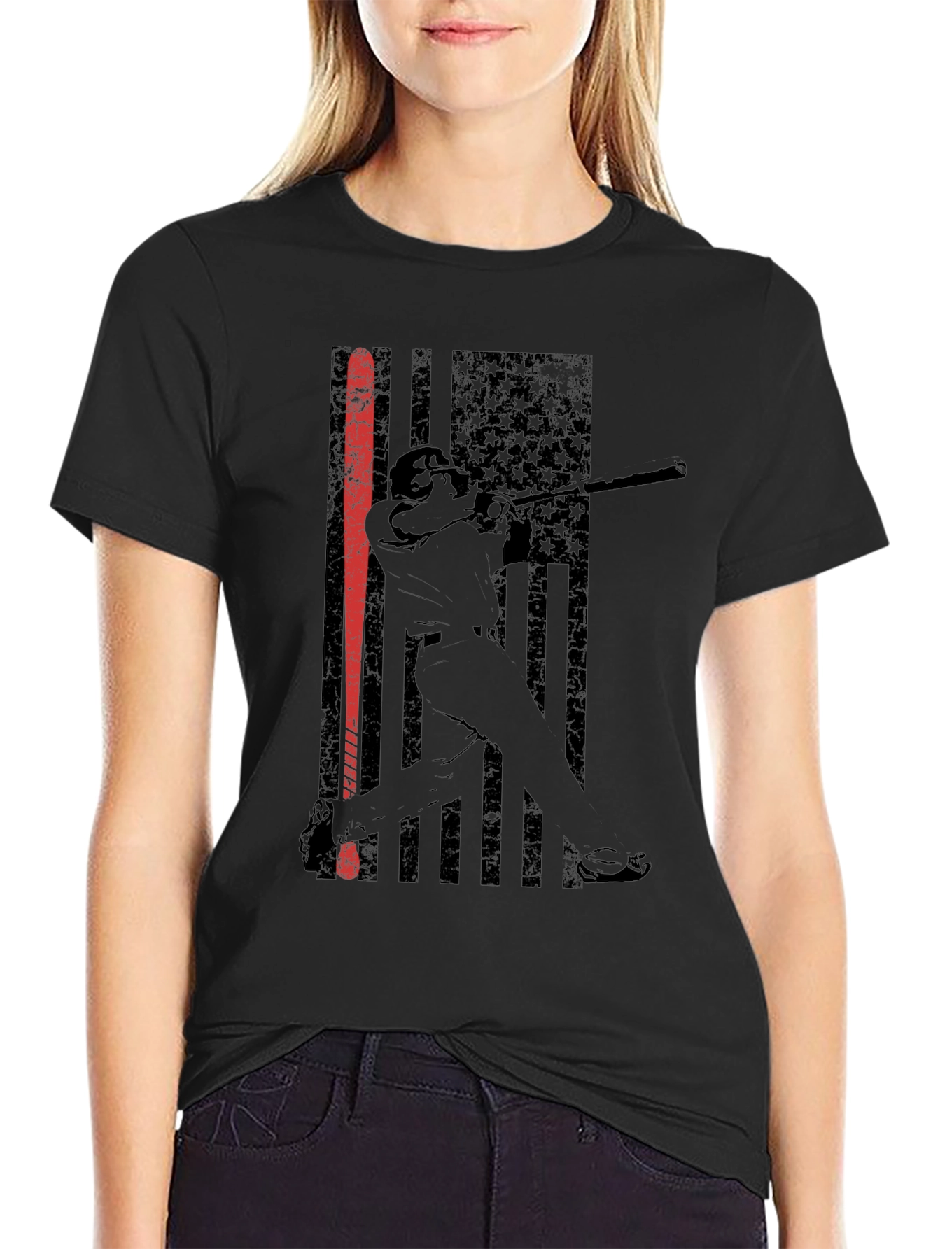Baseball USA Flag Graphic Tee