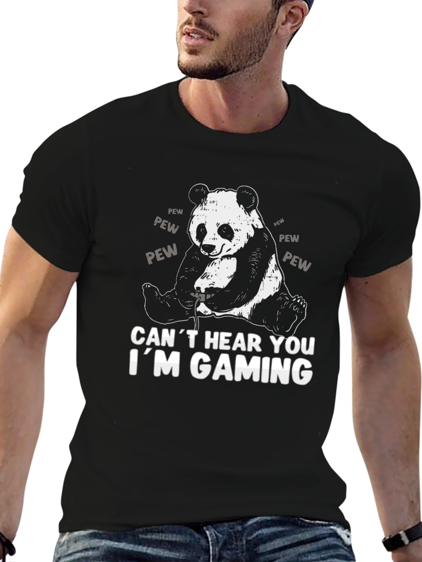 Gaming Panda Graphic Tee - Gamer Humor T-Shirt