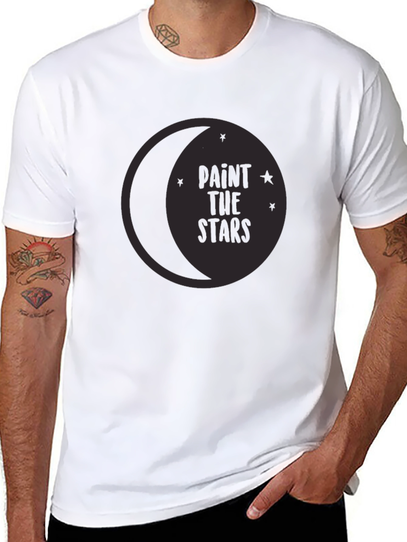 Paint the Stars Graphic Tee - Stylish Crew Neck