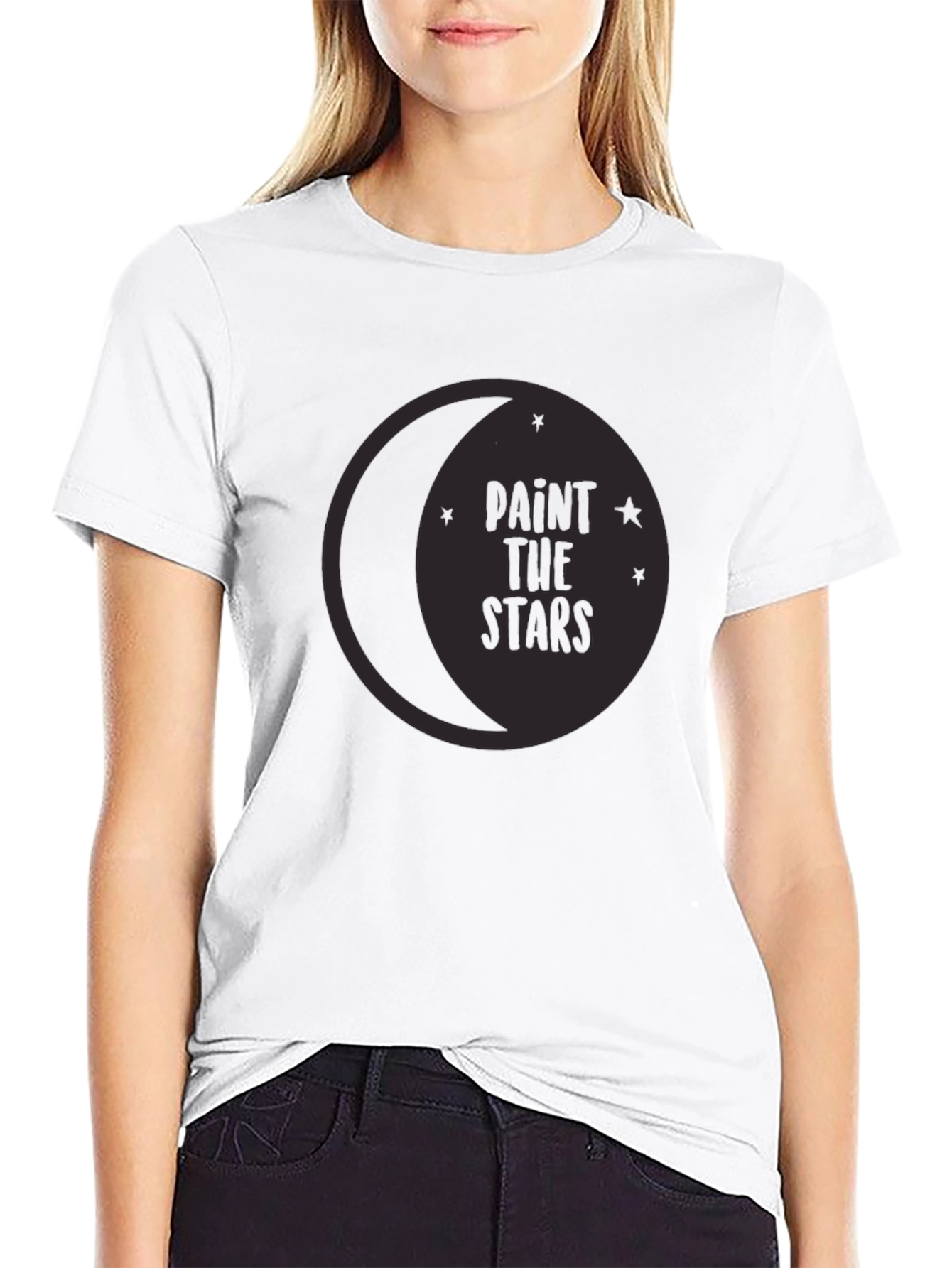 Paint the Stars Graphic Tee - Stylish Crew Neck