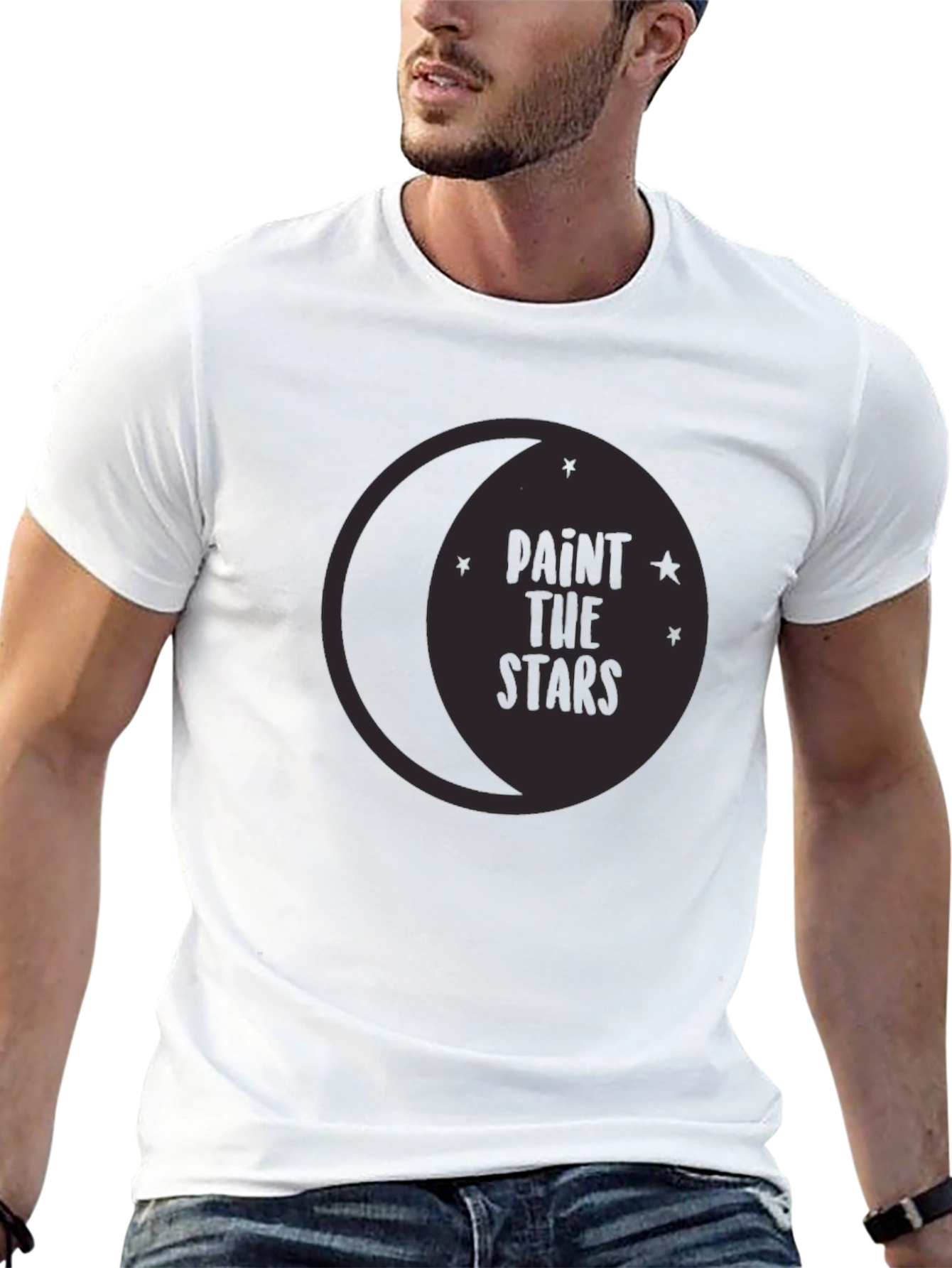Paint the Stars Graphic Tee - Stylish Crew Neck