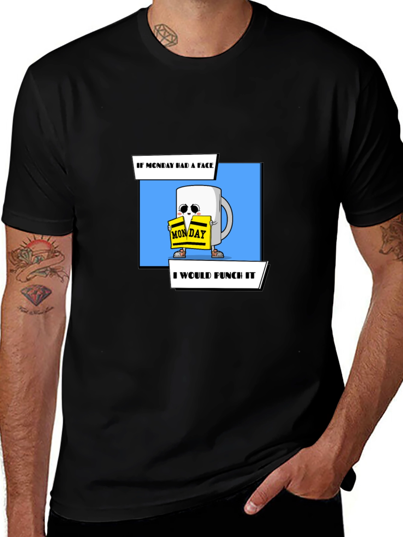 Funny Monday Coffee Mug Punch T-Shirt