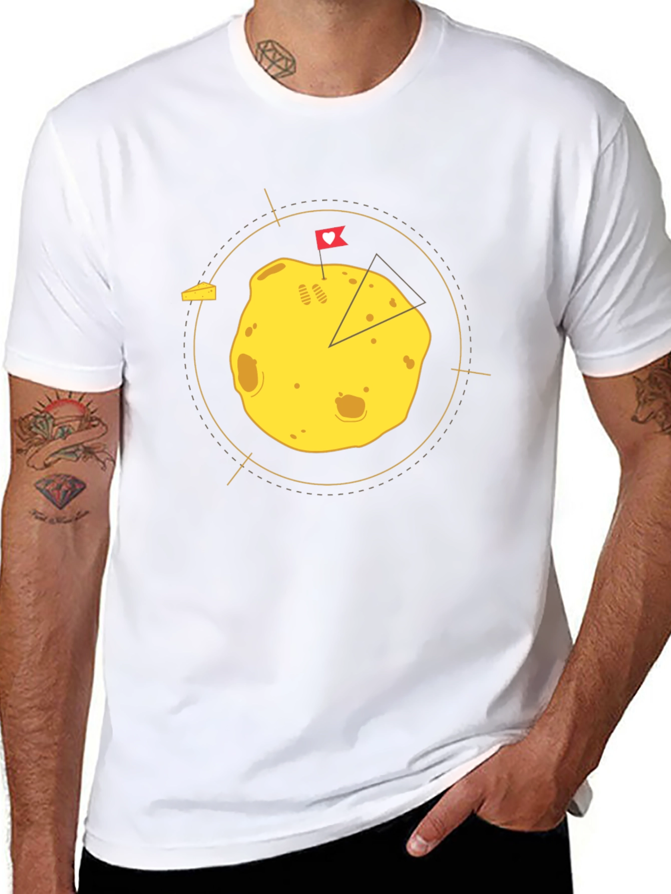 Funny Cheese Lover Graphic Black T-Shirt
