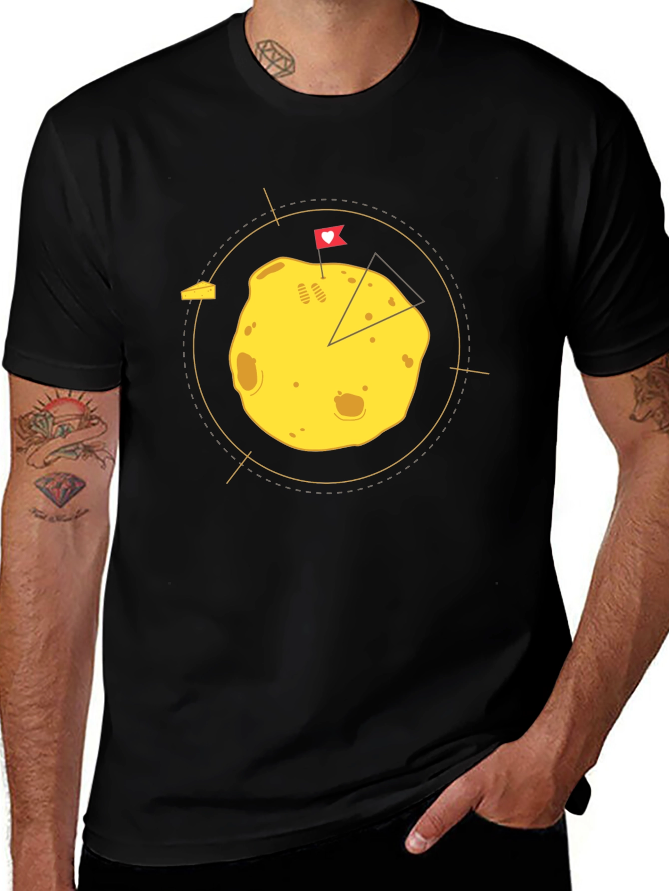 Funny Cheese Lover Graphic Black T-Shirt