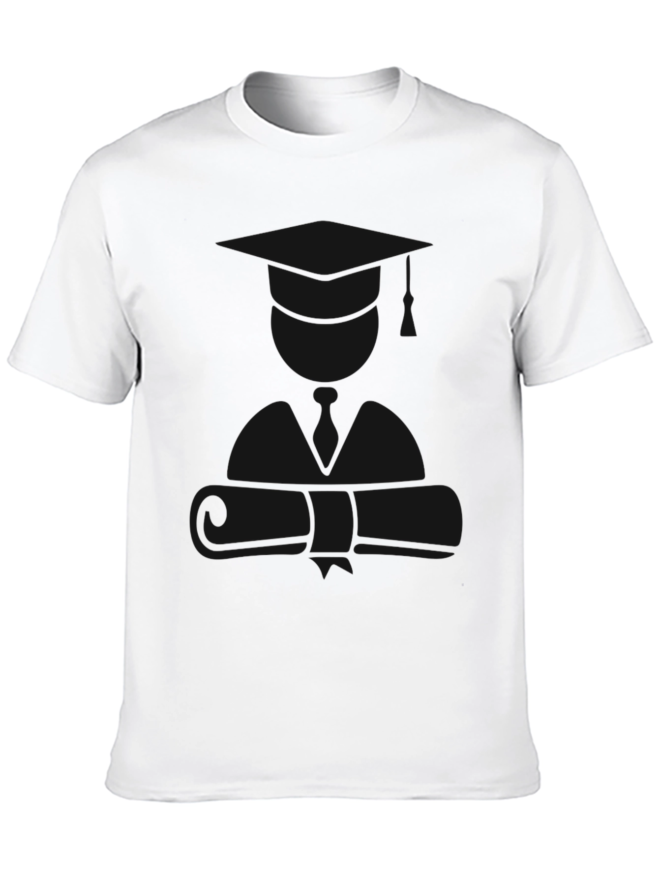 Mens Solid Black Short Sleeve Casual T-Shirt