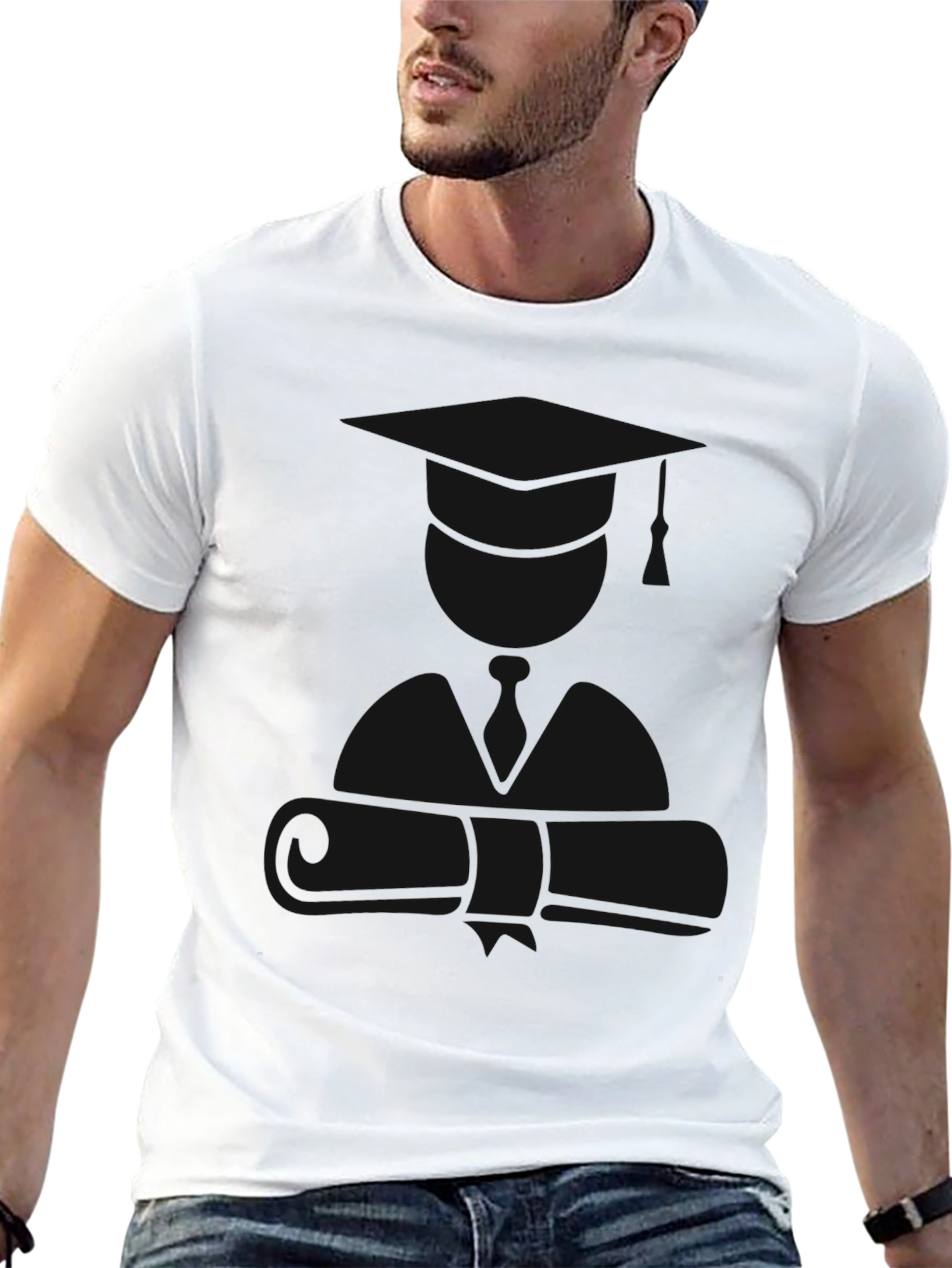 Mens Solid Black Short Sleeve Casual T-Shirt