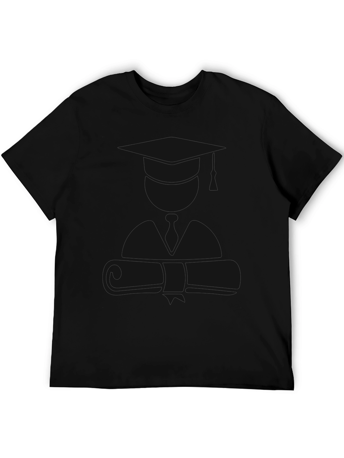 Mens Solid Black Short Sleeve Casual T-Shirt
