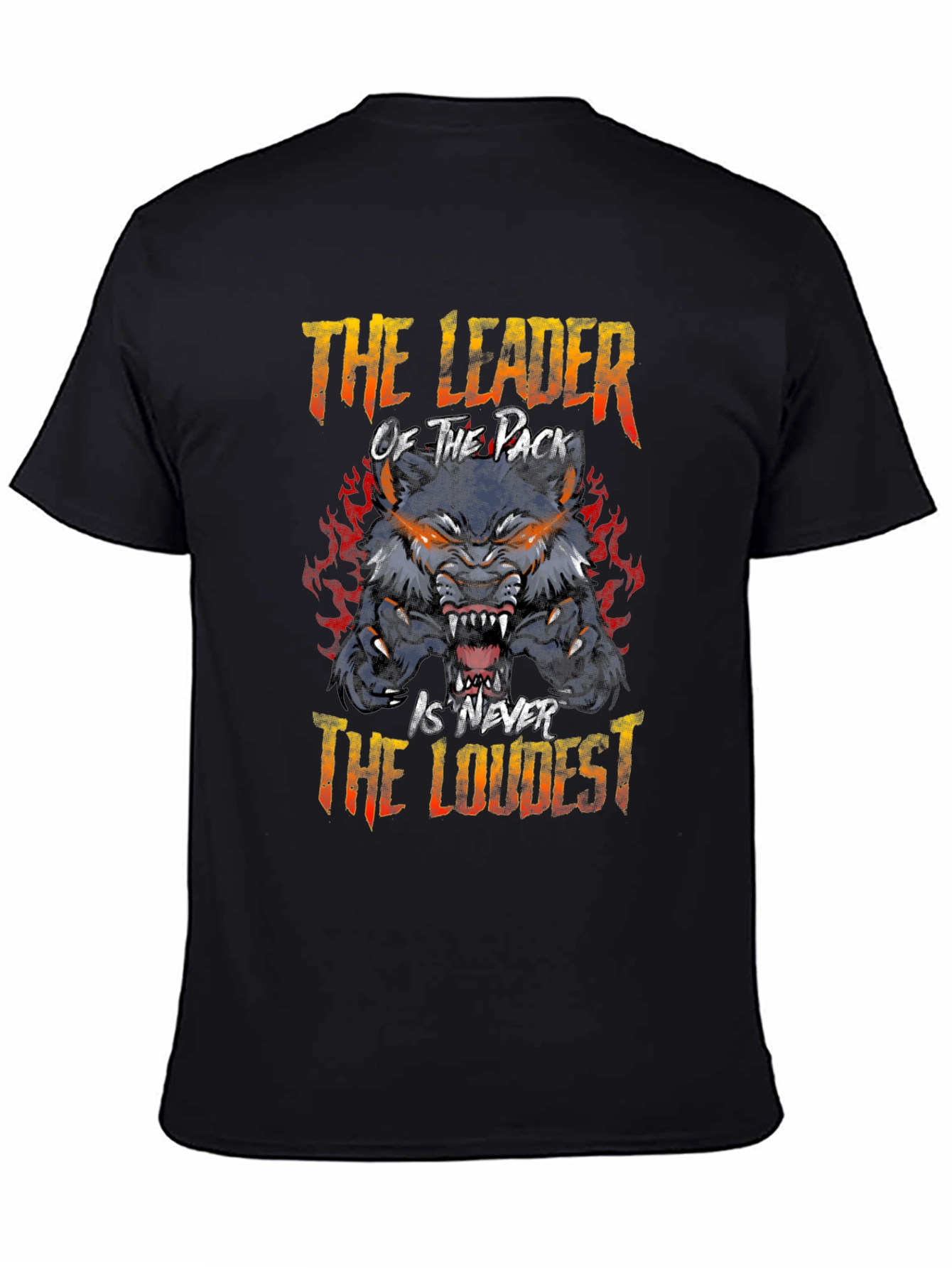 Leader of the Pack Wolf Graphic Tee - Black
