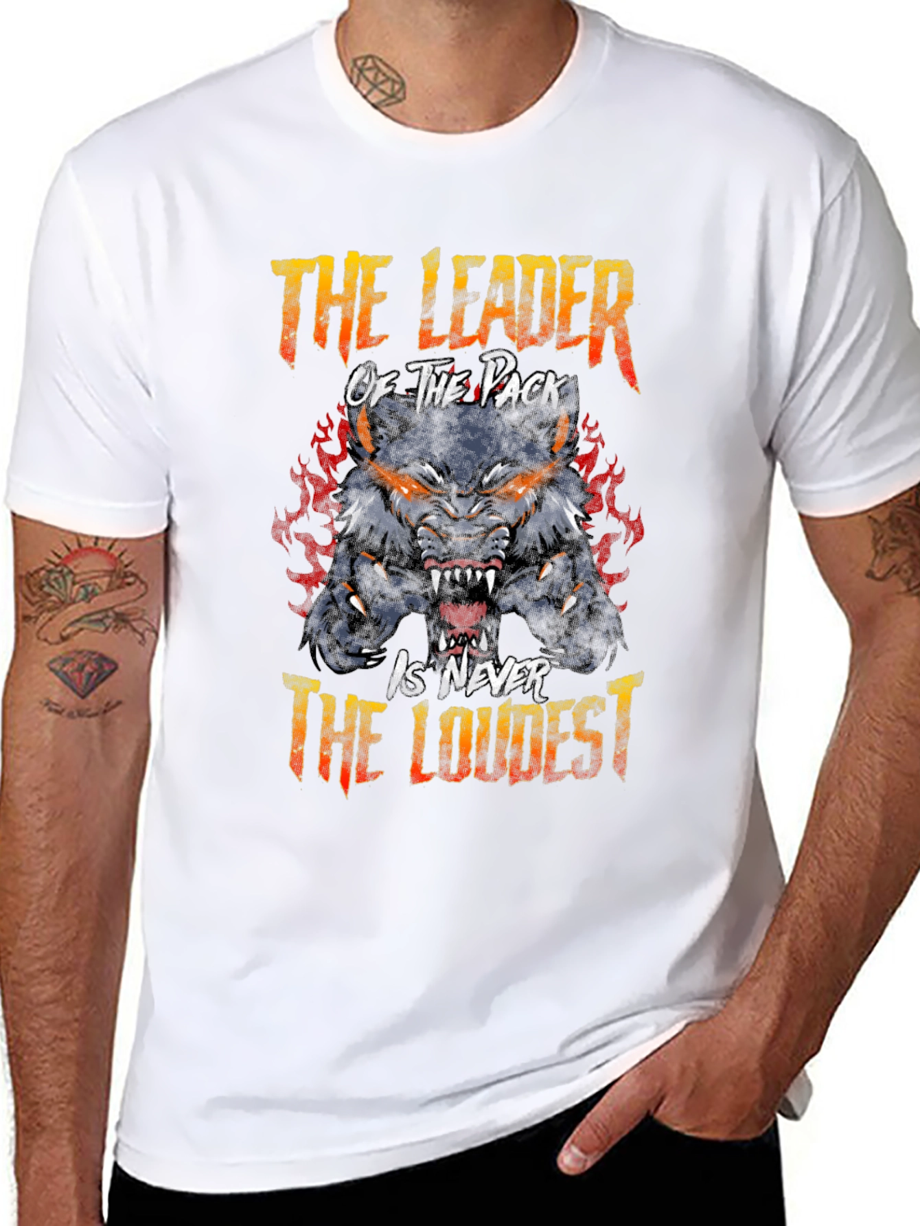 Leader of the Pack Wolf Graphic Tee - Black