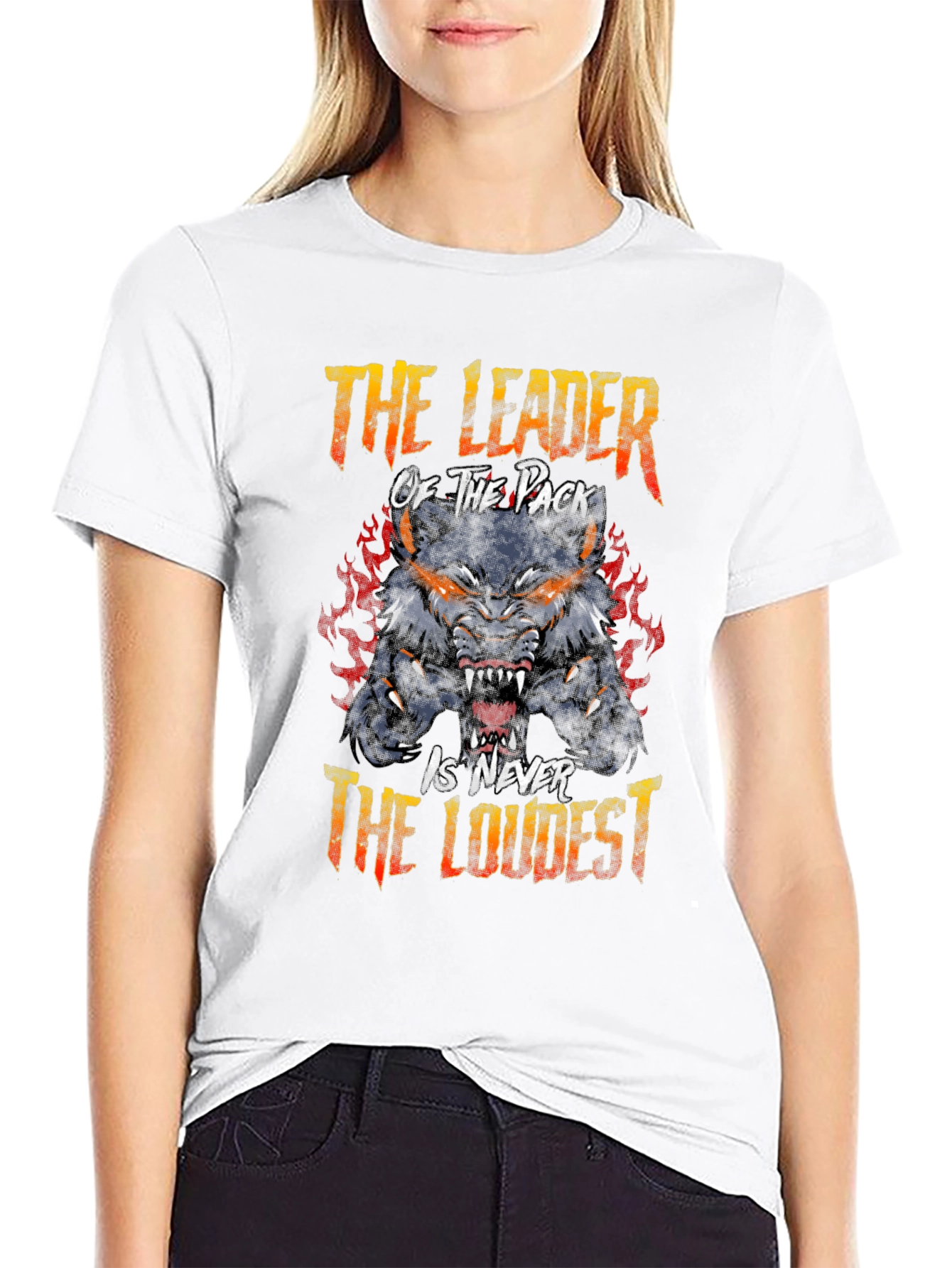 Leader of the Pack Wolf Graphic Tee - Black