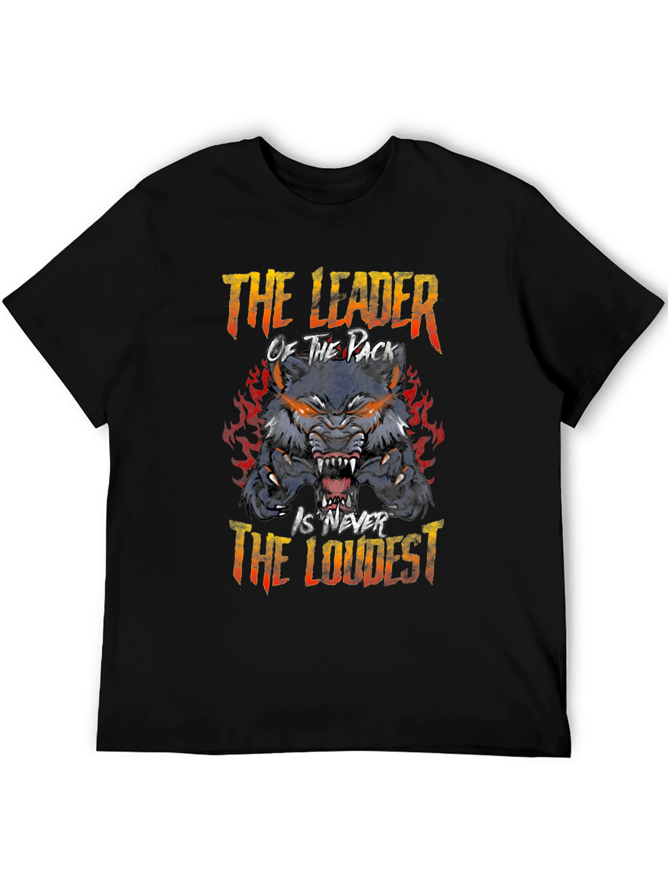 Leader of the Pack Wolf Graphic Tee - Black