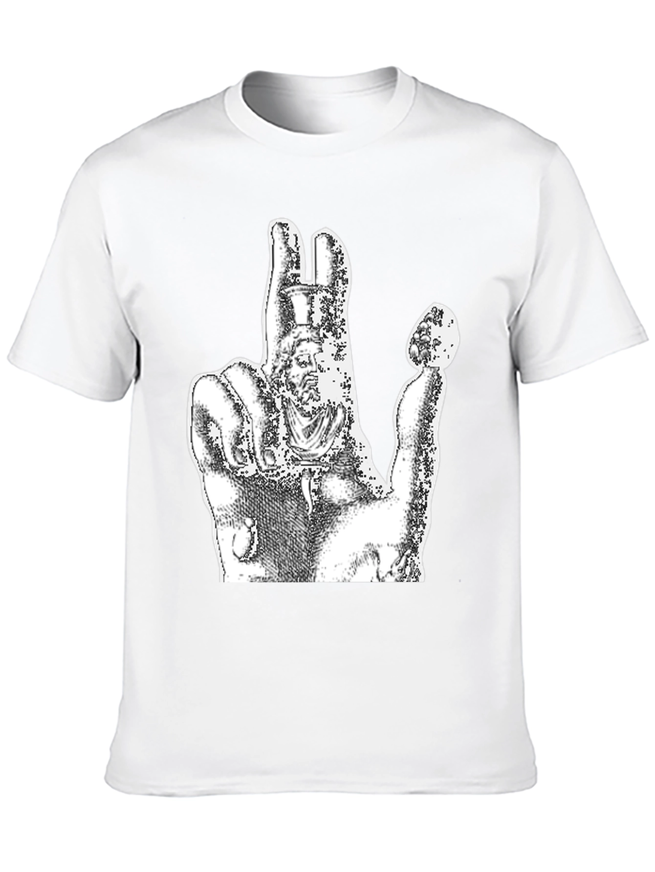 Graphic Black Tee - Hand Statue Design