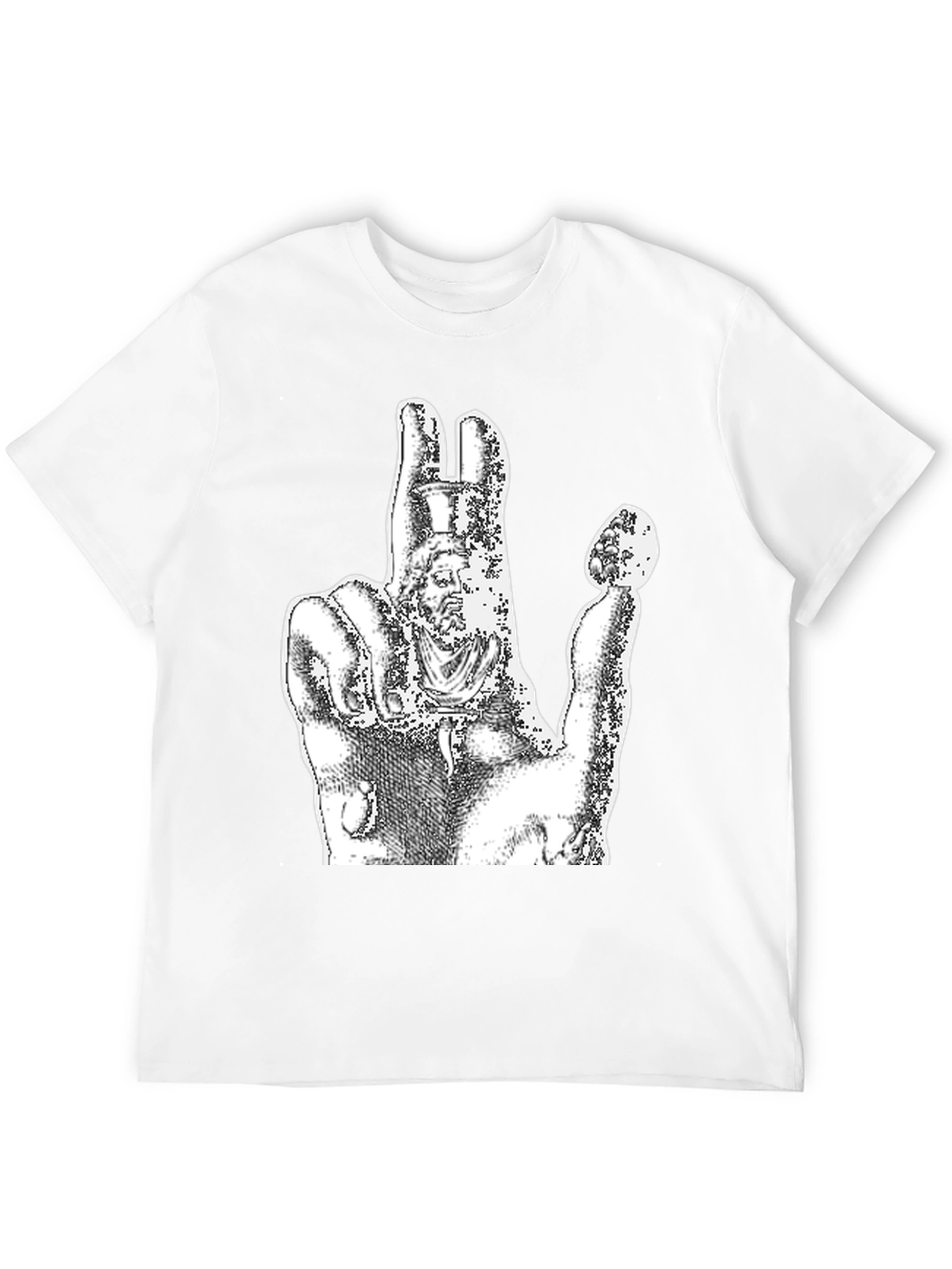 Graphic Black Tee - Hand Statue Design