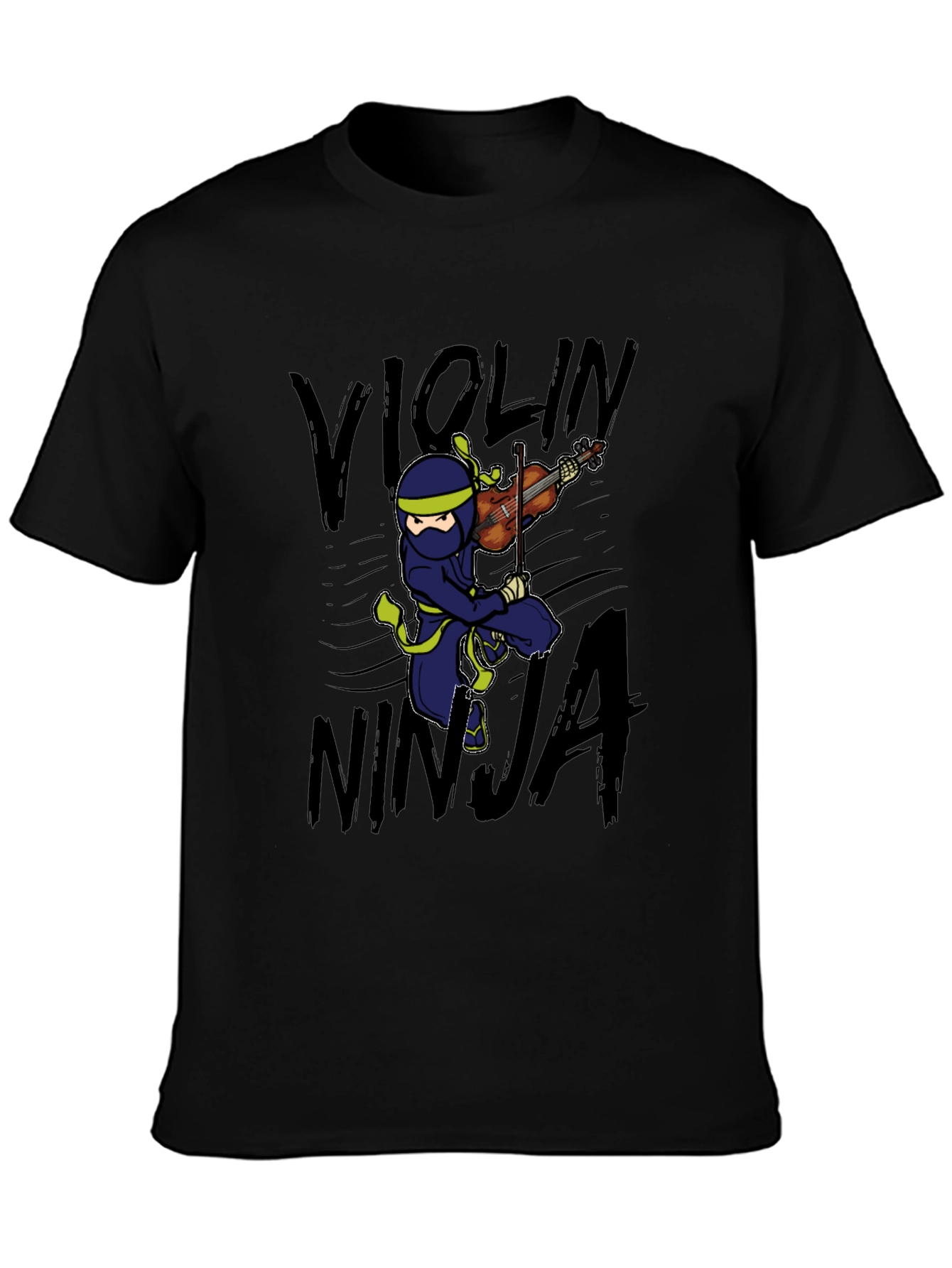 Violin Ninja Graphic T-Shirt - Playful Musician Tee