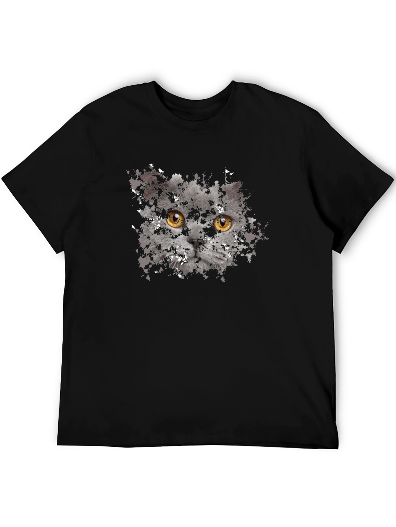 Cat Face Graphic Tee - Unisex Black T-Shirt