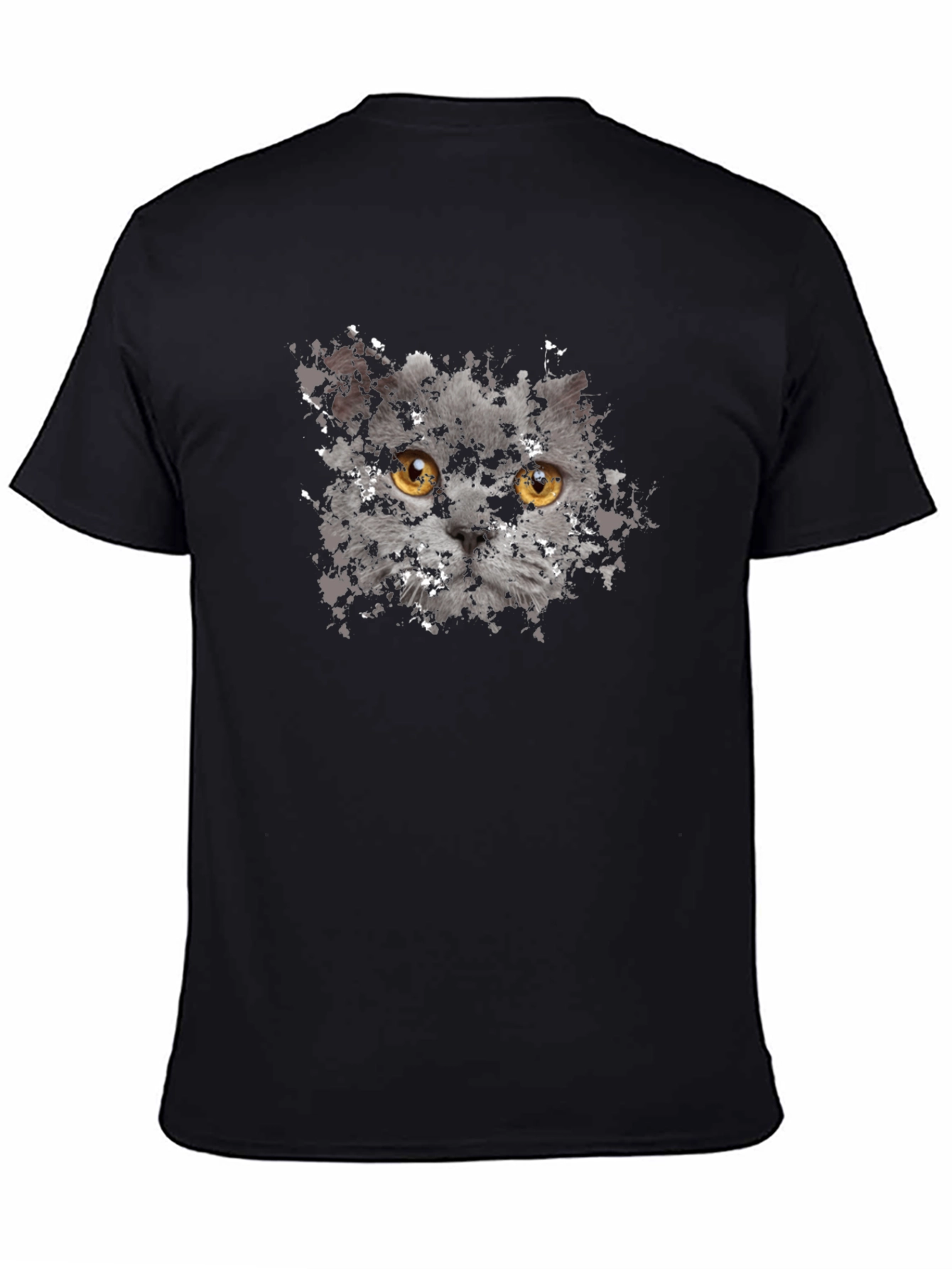 Cat Face Graphic Tee - Unisex Black T-Shirt