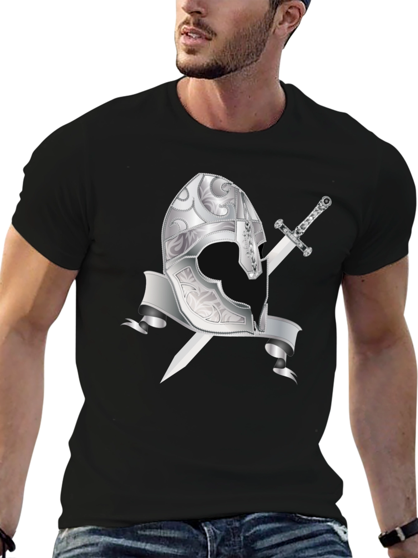 Knights Helmet & Sword Graphic Tee