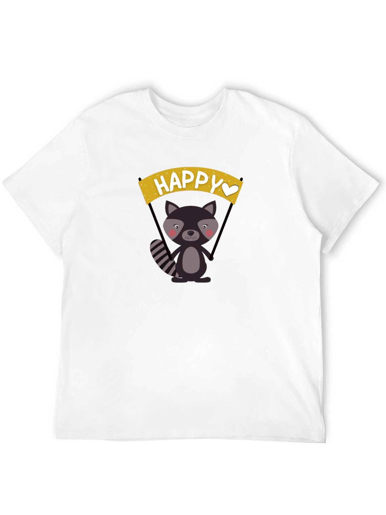 Happy Raccoon Graphic T-Shirt