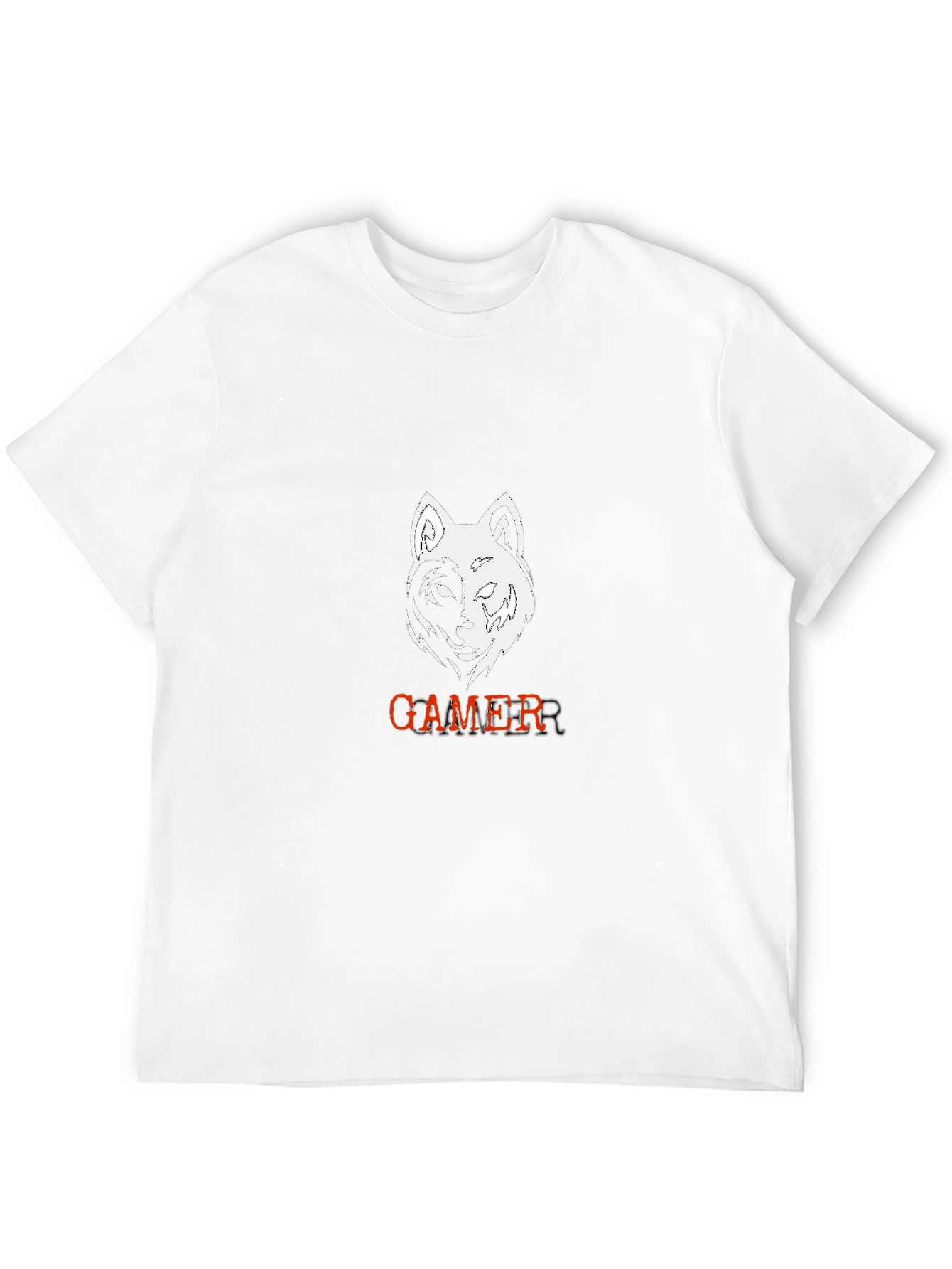 Gamer Wolf Black Graphic Tee