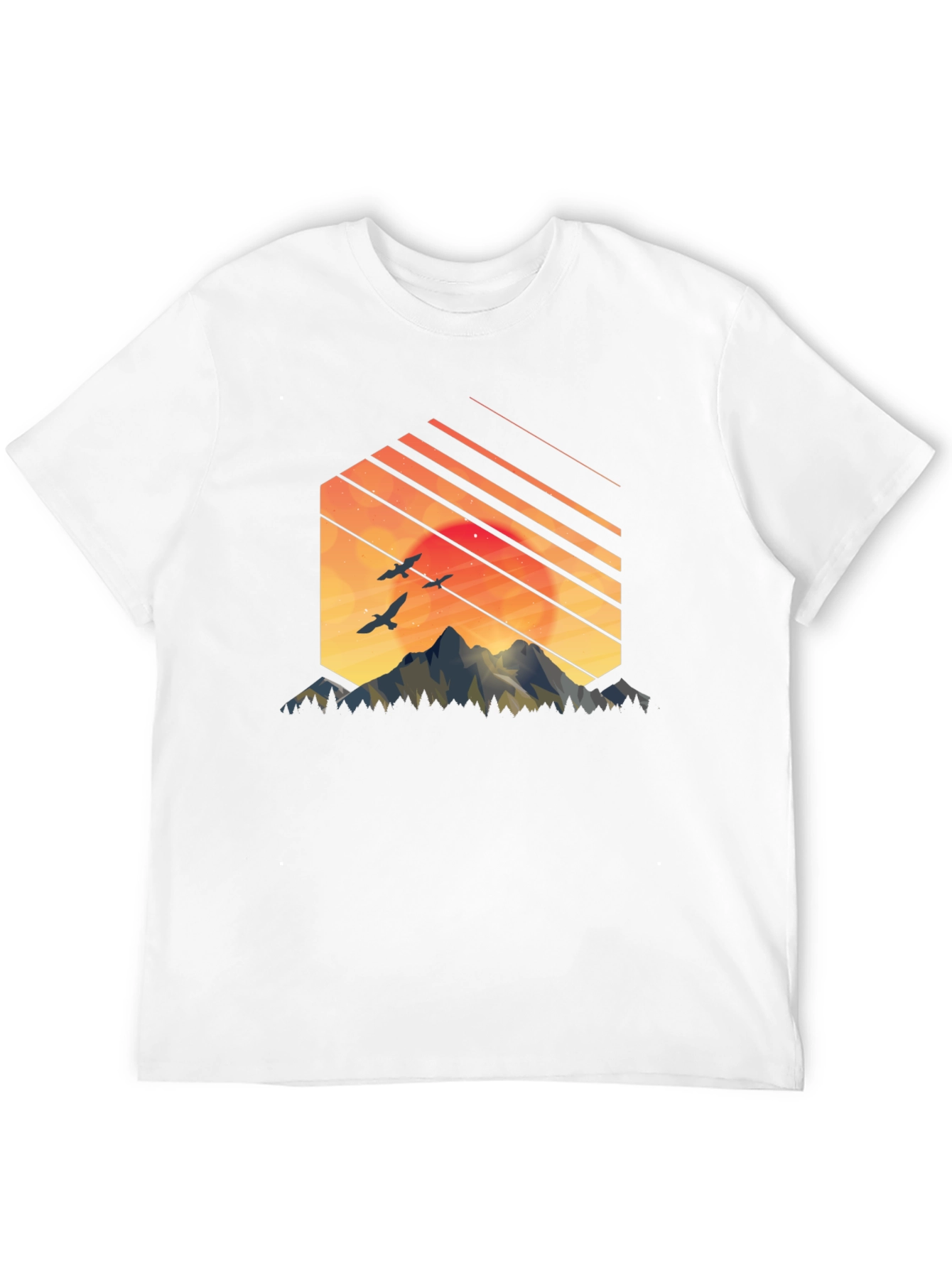 Mountain Sunset Graphic Tee - Black