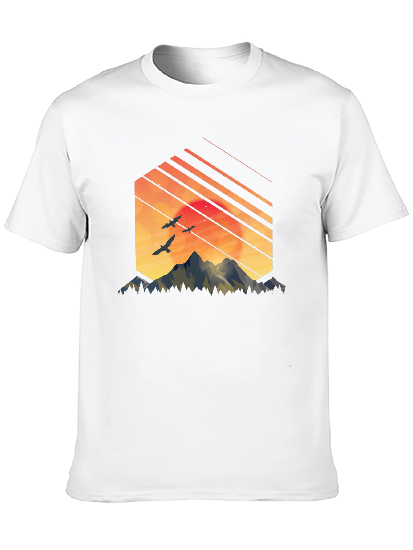Mountain Sunset Graphic Tee - Black