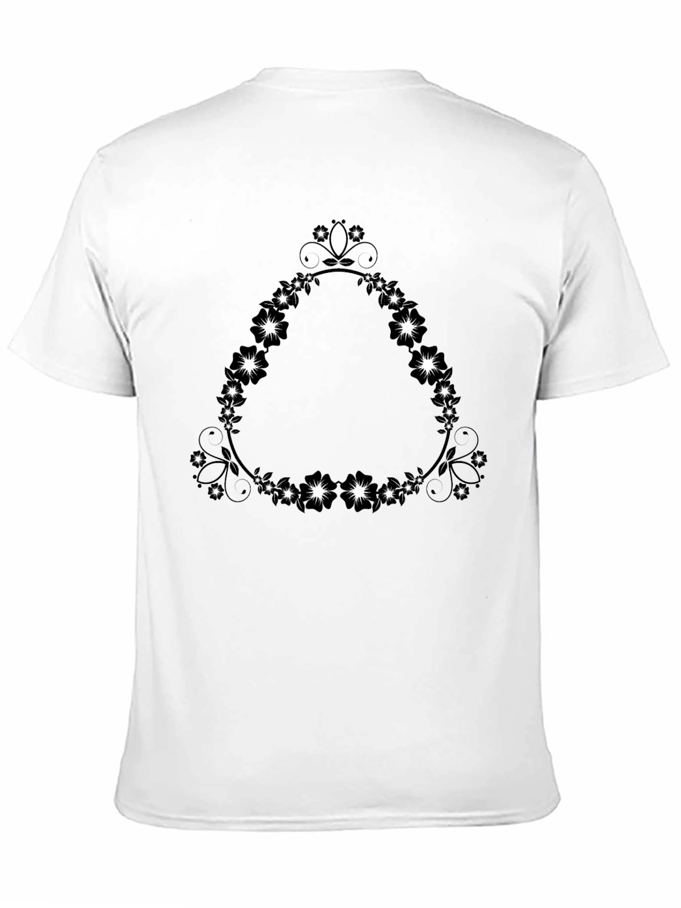 Floral Triangle Graphic Black T-Shirt