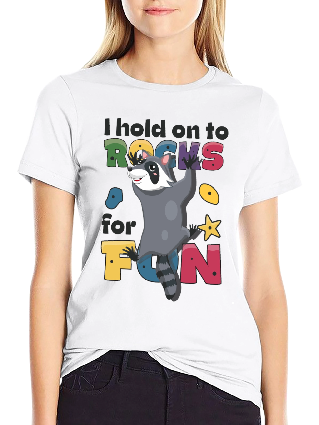 Climbing Raccoon Graphic T-Shirt