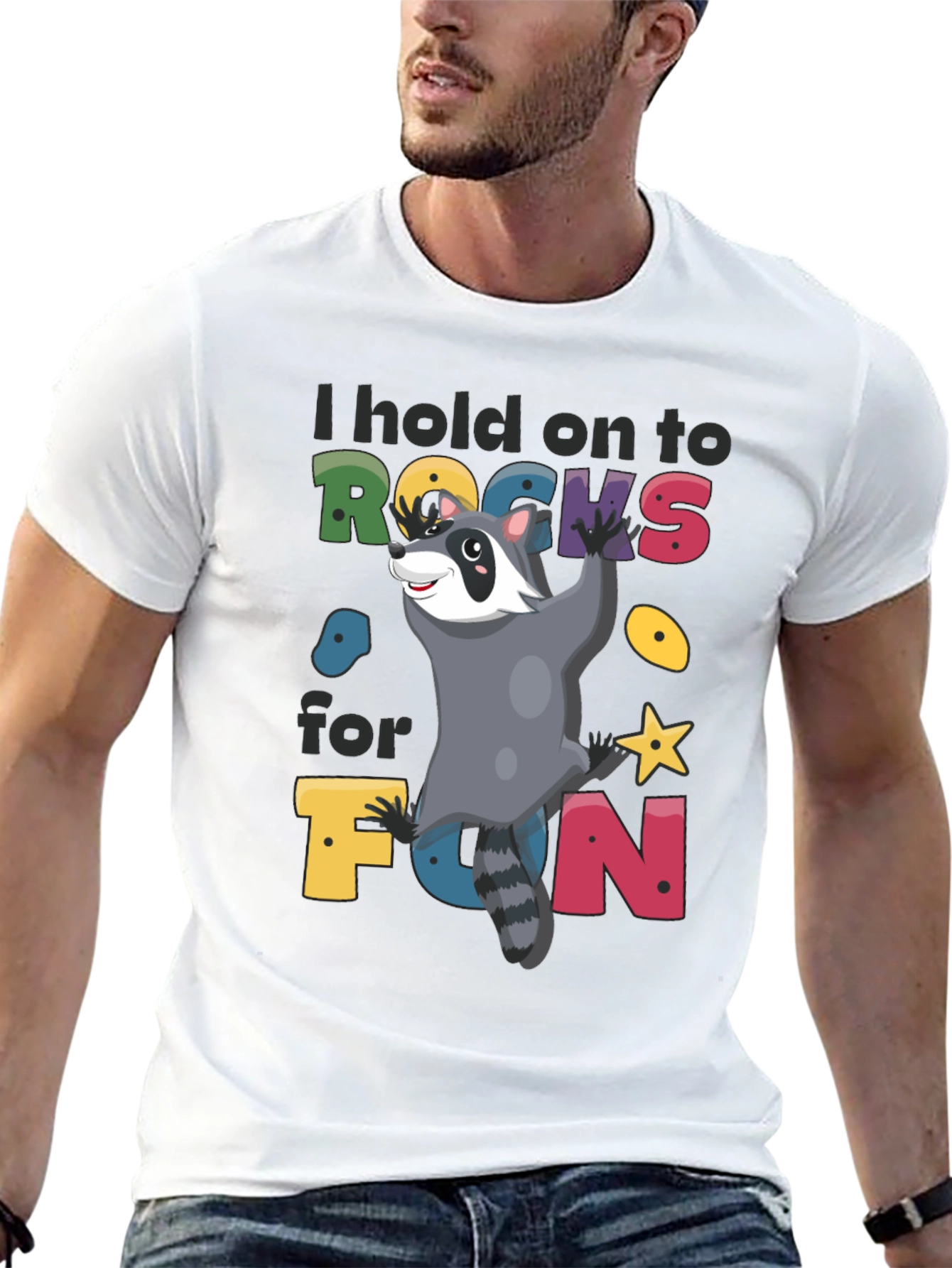 Climbing Raccoon Graphic T-Shirt