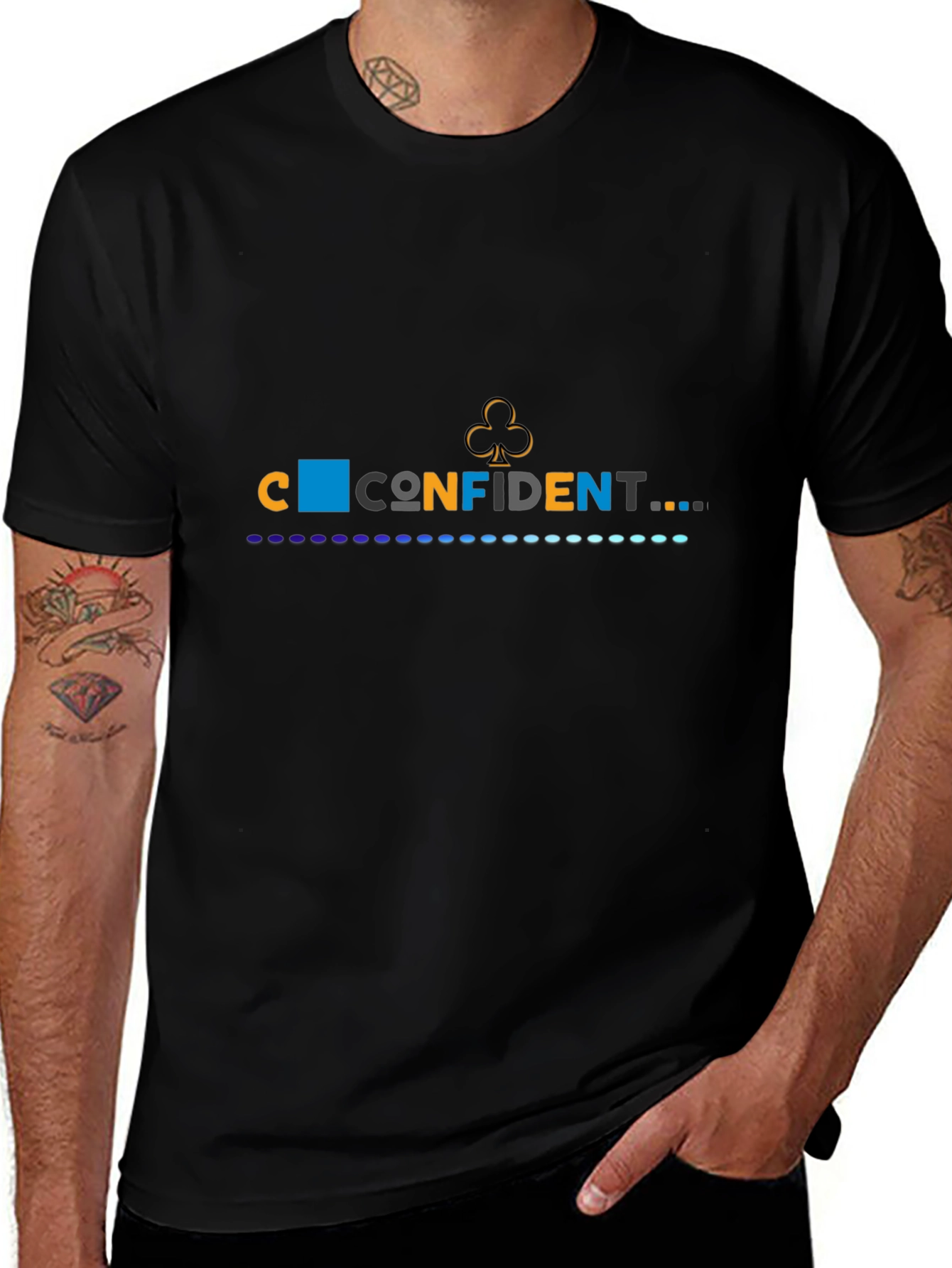Confident Graphic Print Black T-Shirt