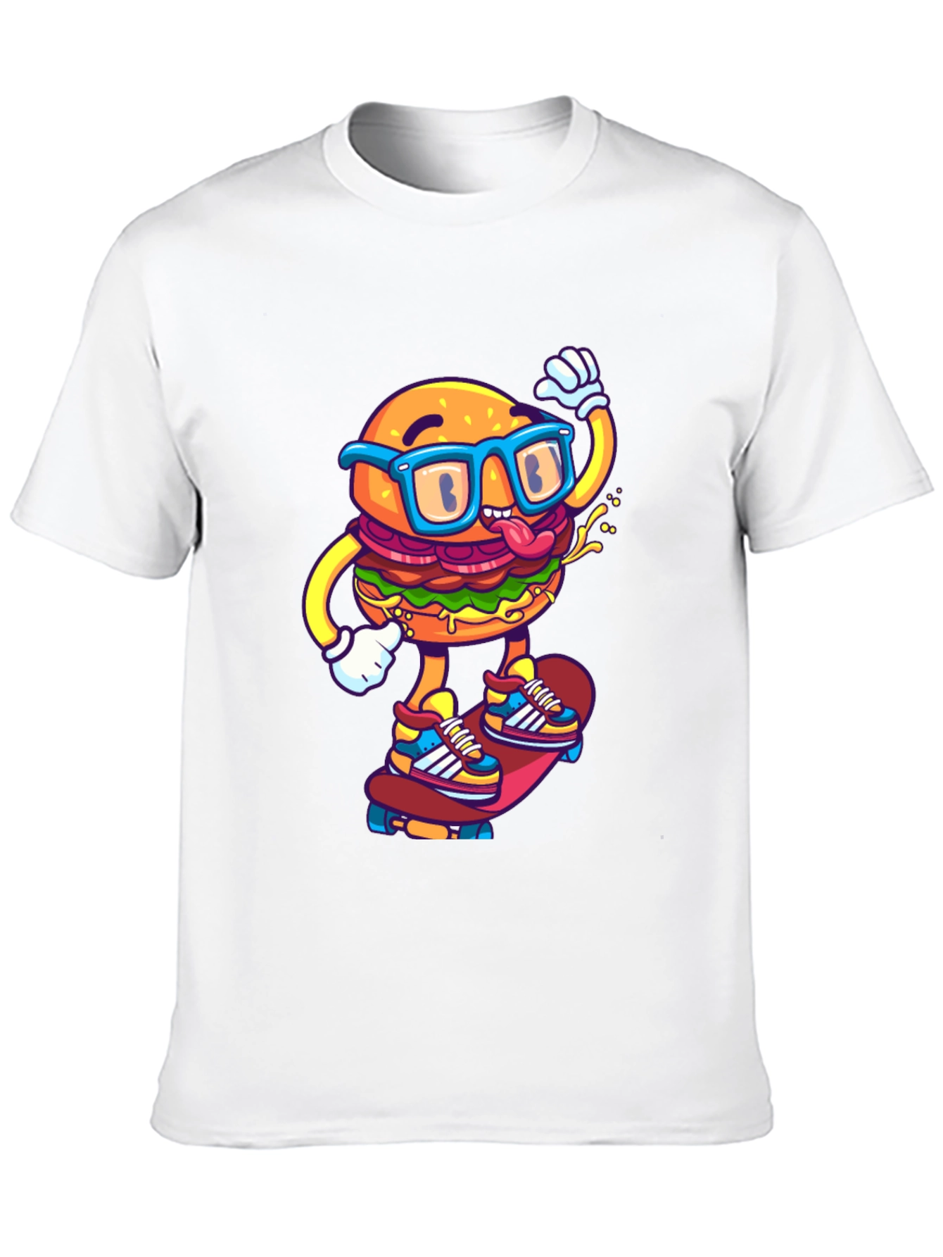 Burger Skater Graphic Tee - Cool Black T-Shirt