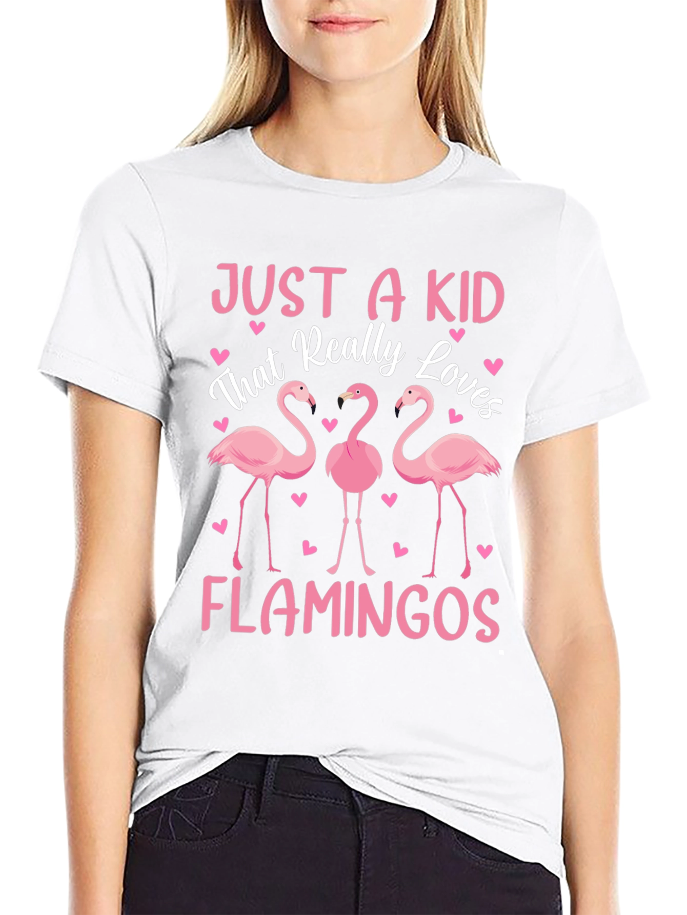 Just a Kid That Really Loves Flamingos T-Shirt