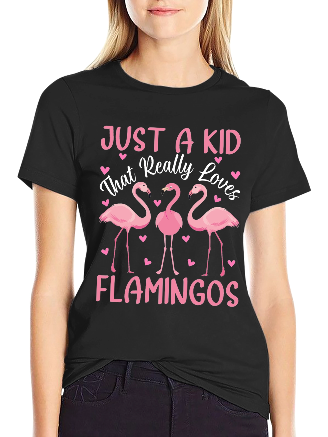 Just a Kid That Really Loves Flamingos T-Shirt