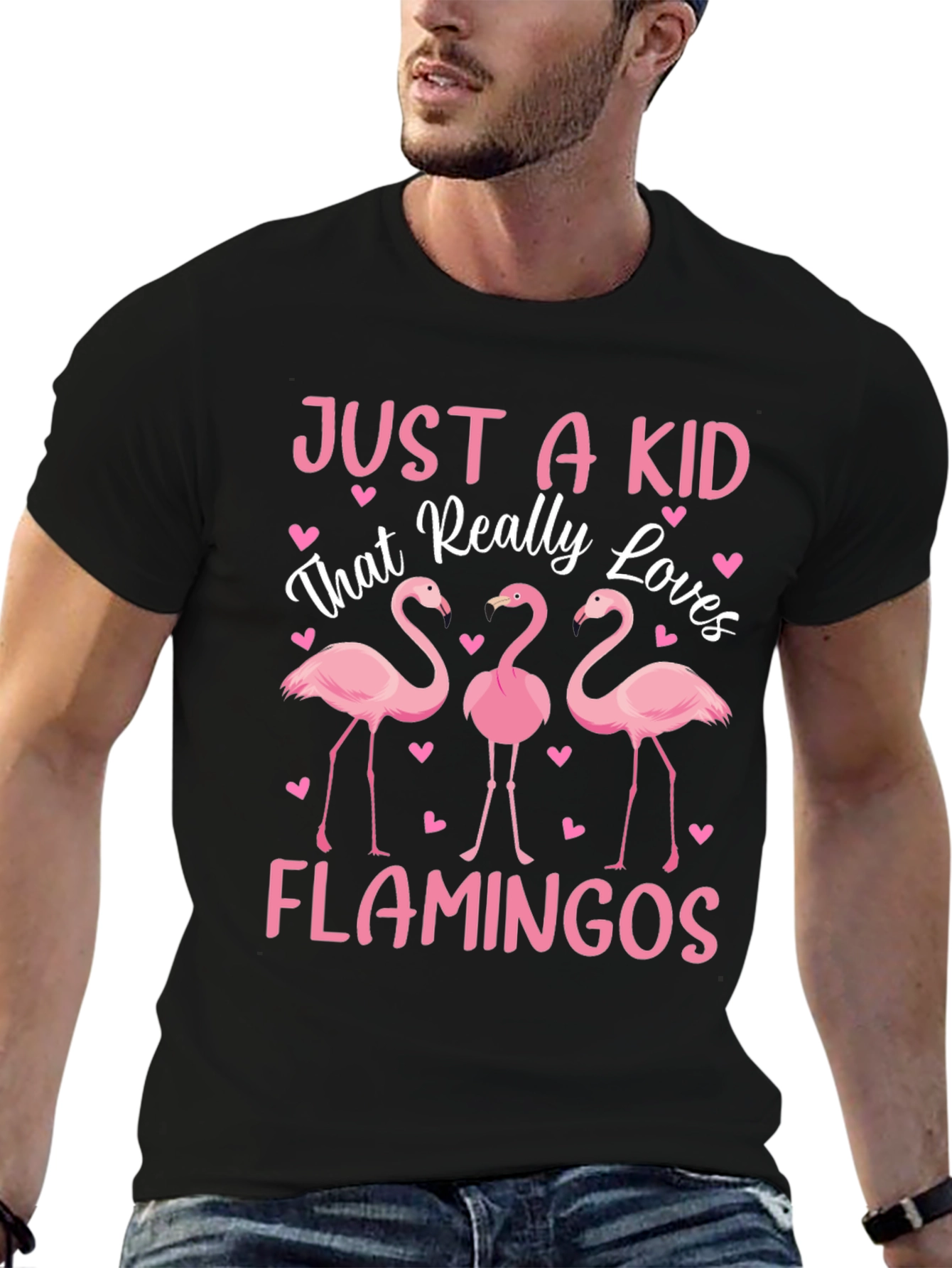 Just a Kid That Really Loves Flamingos T-Shirt