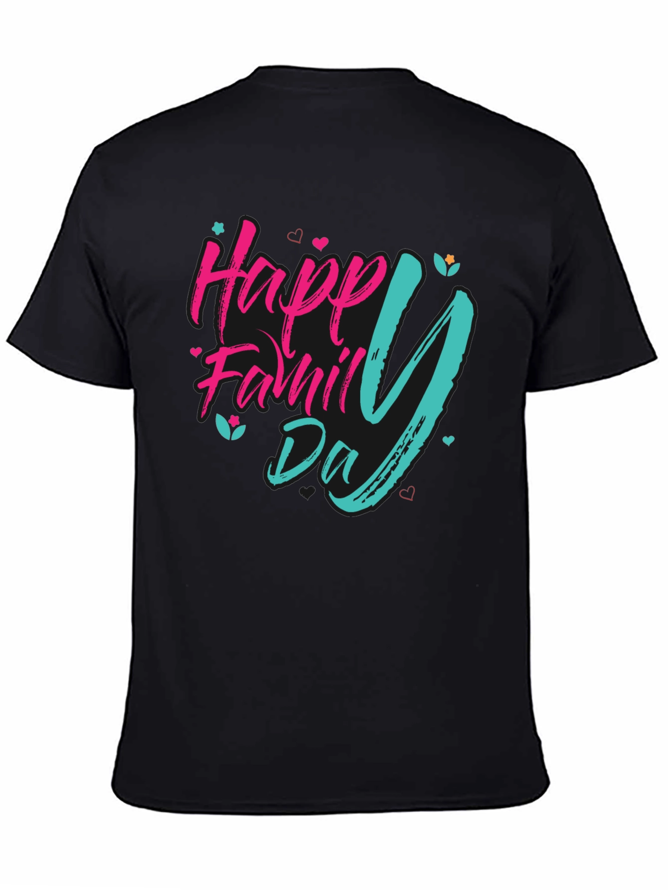 Happy Family Day Black T-Shirt