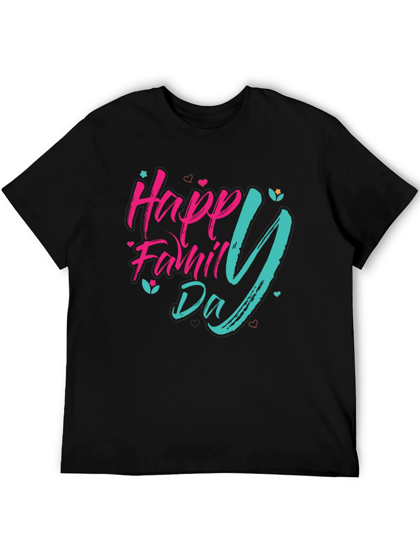 Happy Family Day Black T-Shirt