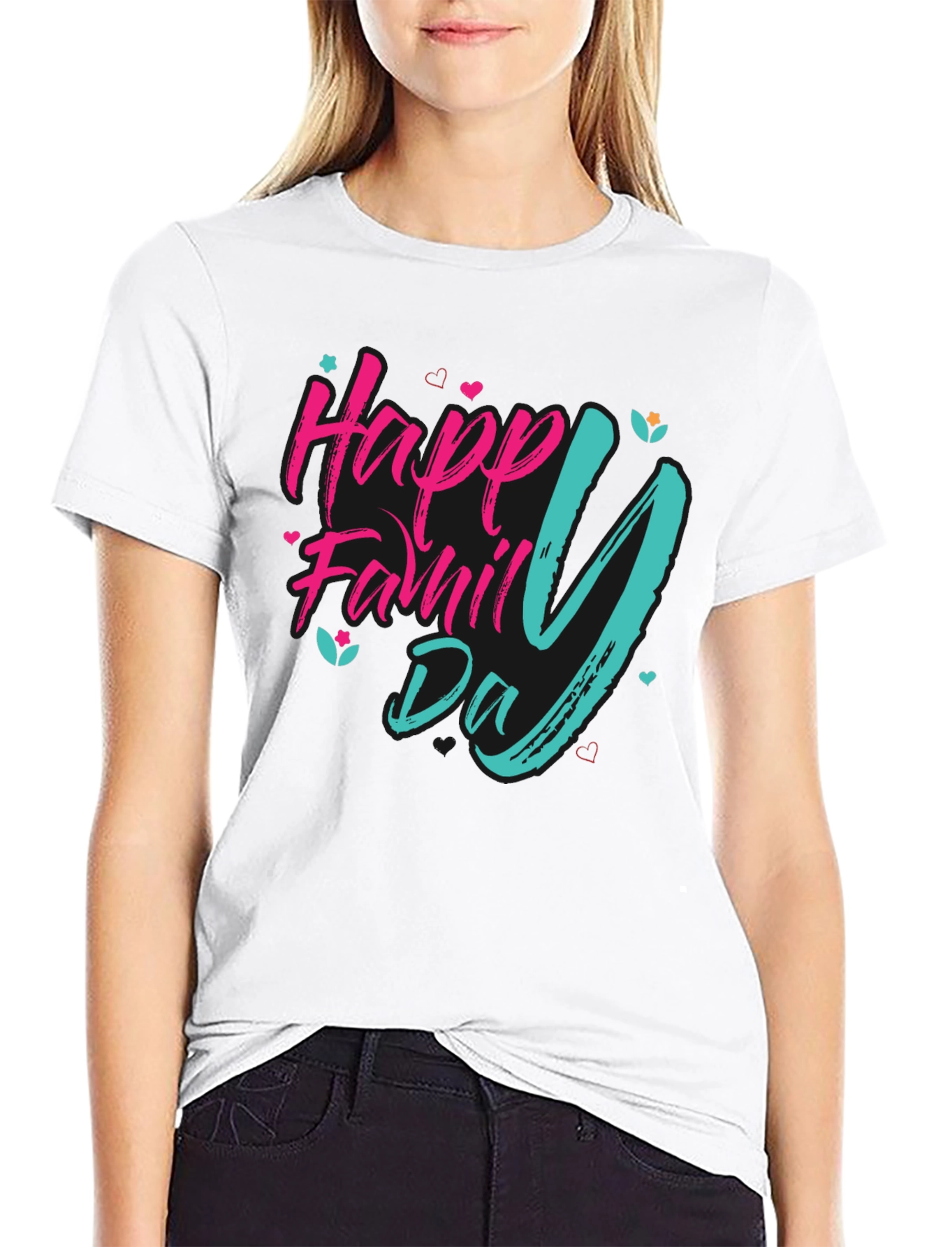 Happy Family Day Black T-Shirt