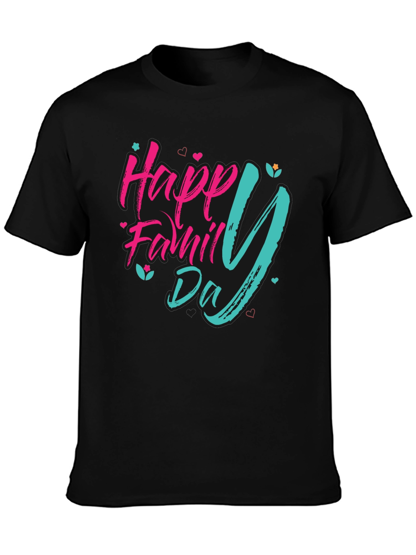 Happy Family Day Black T-Shirt
