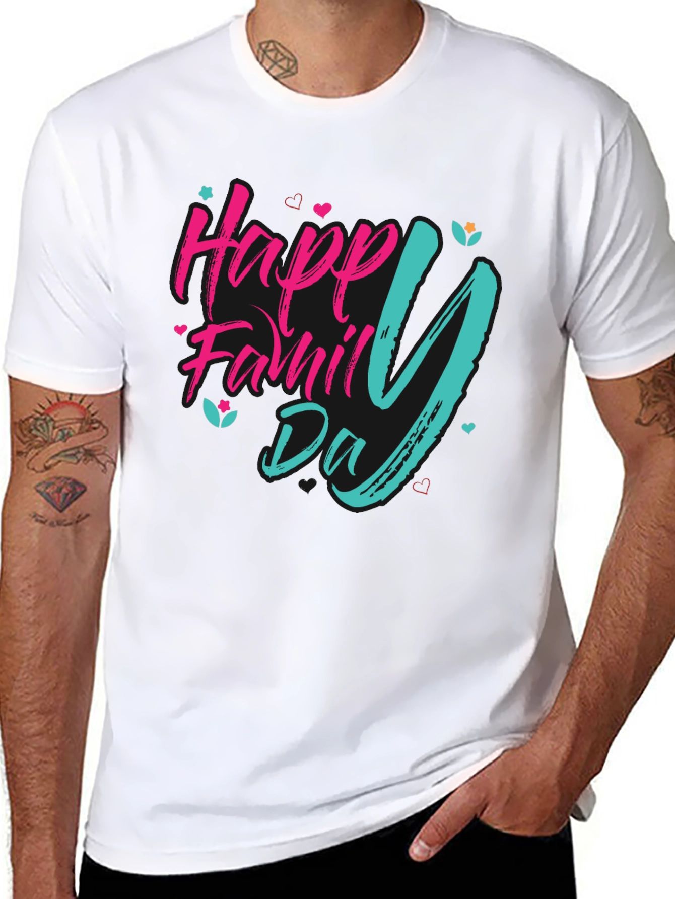 Happy Family Day Black T-Shirt