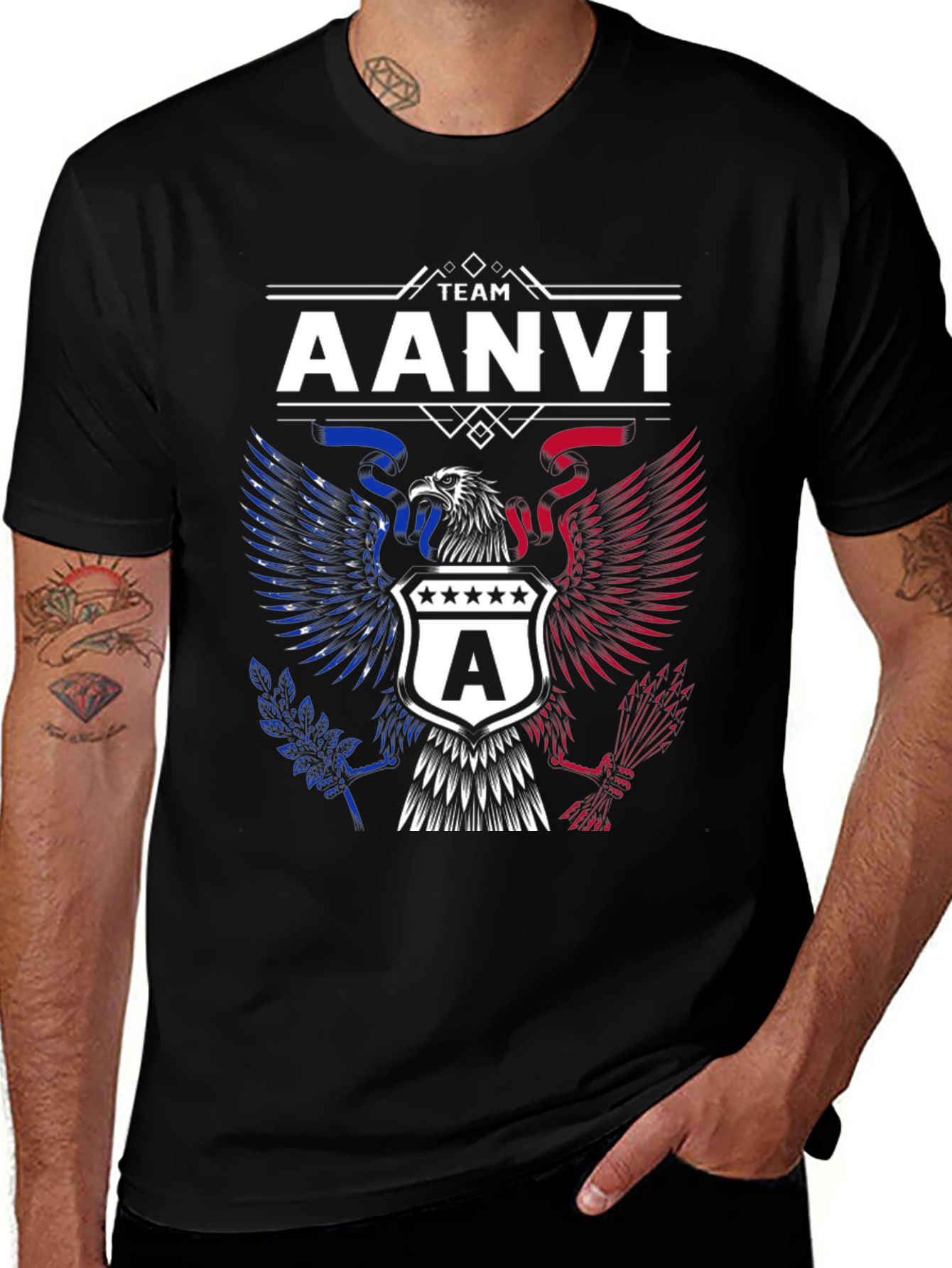 Team AANVI Eagle Graphic T-Shirt