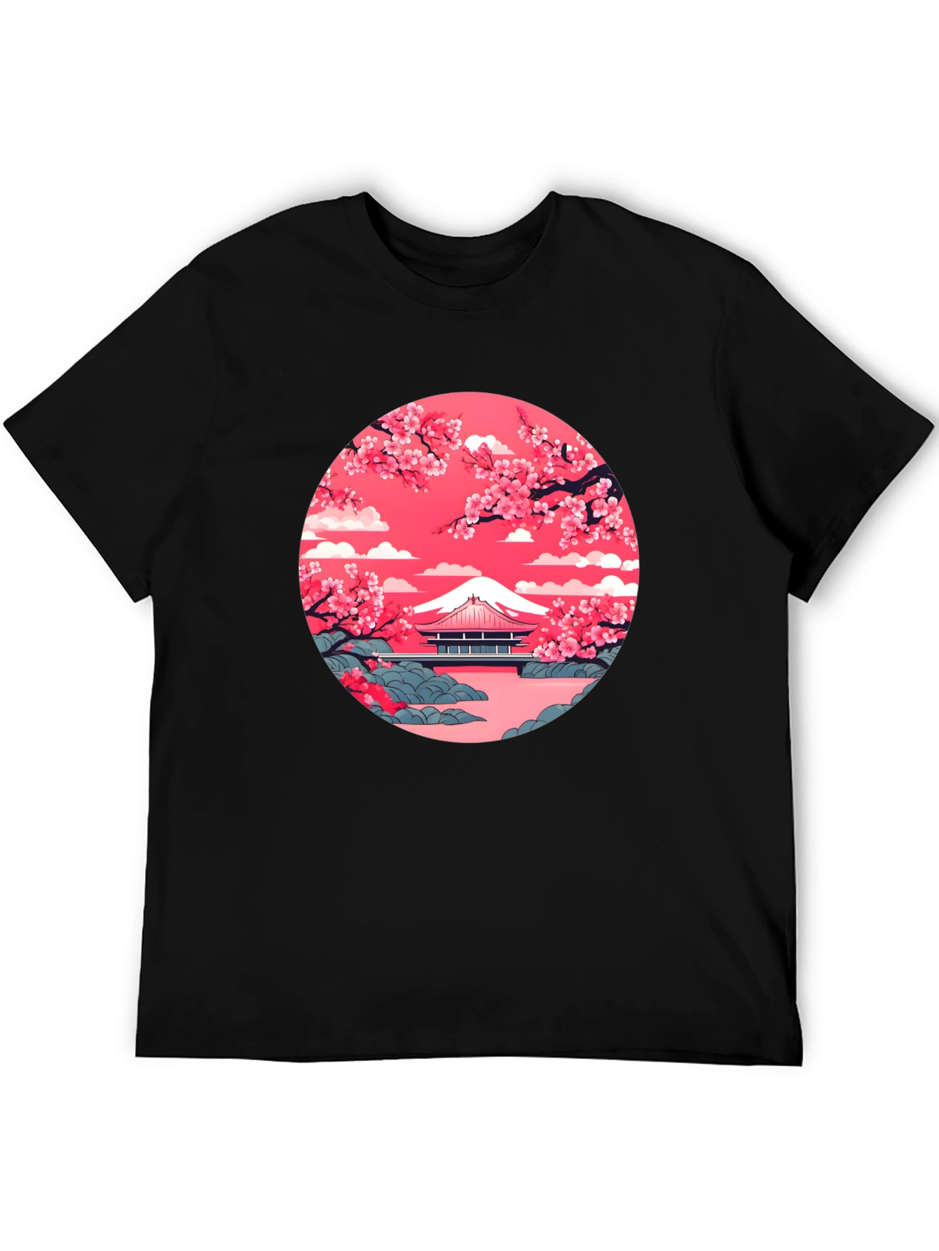 Mount Fuji Cherry Blossom Graphic Tee