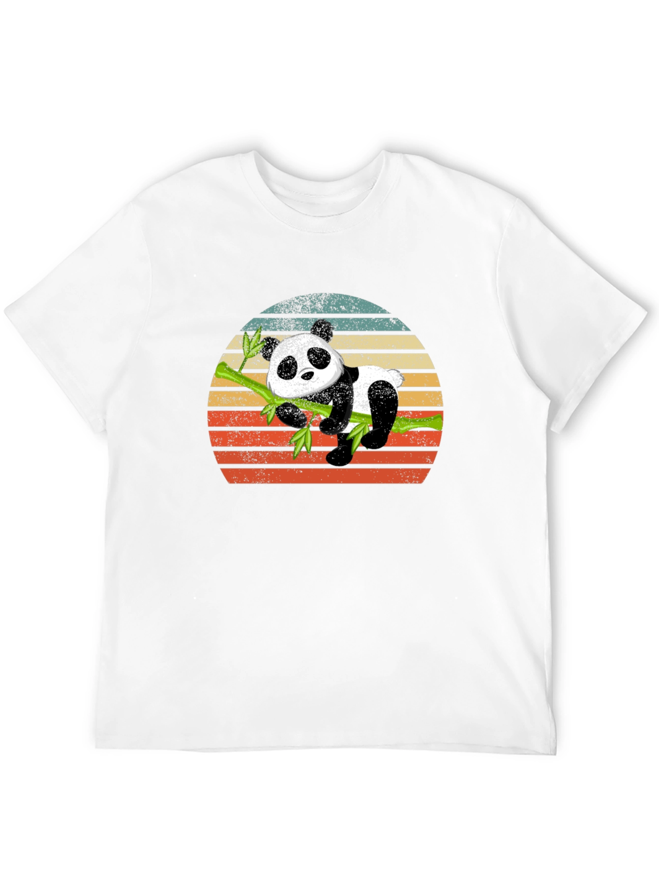 Panda on Bamboo Sunset Graphic T-Shirt