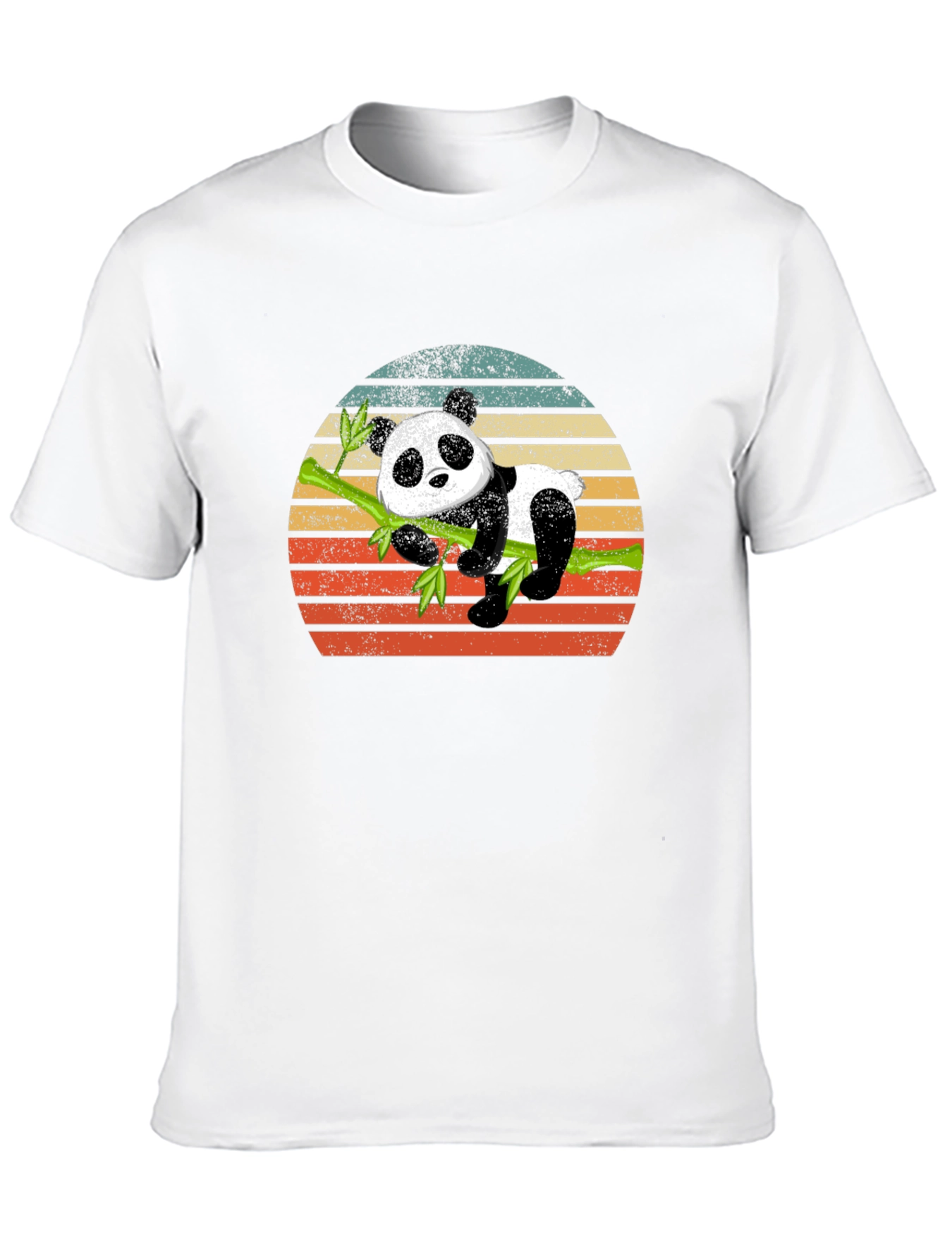 Panda on Bamboo Sunset Graphic T-Shirt