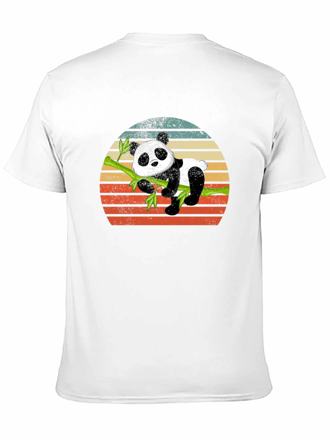 Panda on Bamboo Sunset Graphic T-Shirt
