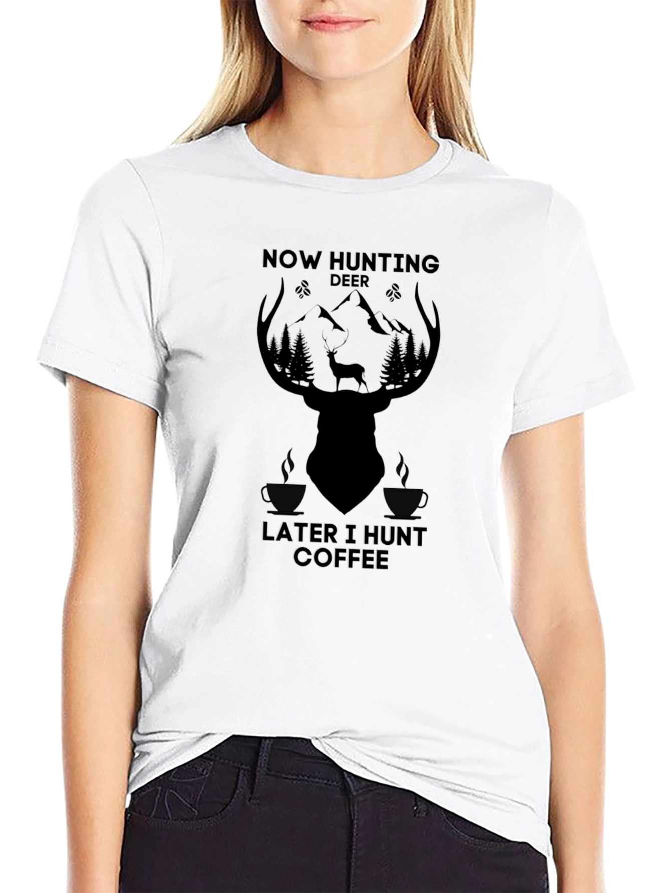 Hunting Deer & Coffee T-Shirt