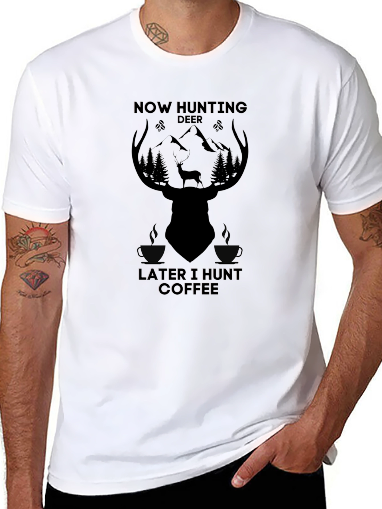 Hunting Deer & Coffee T-Shirt