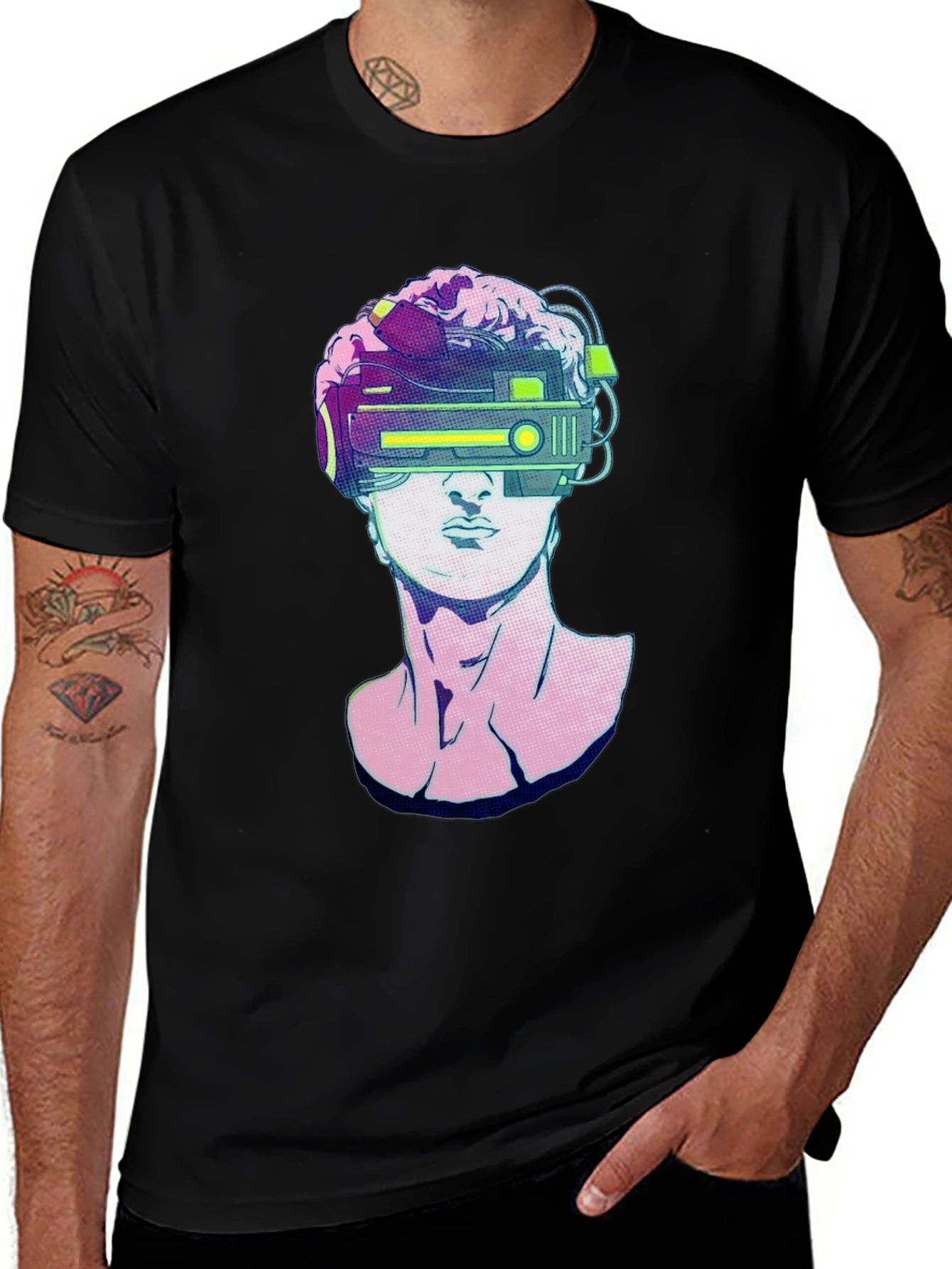 Modern David T-Shirt: Statue with VR Headset