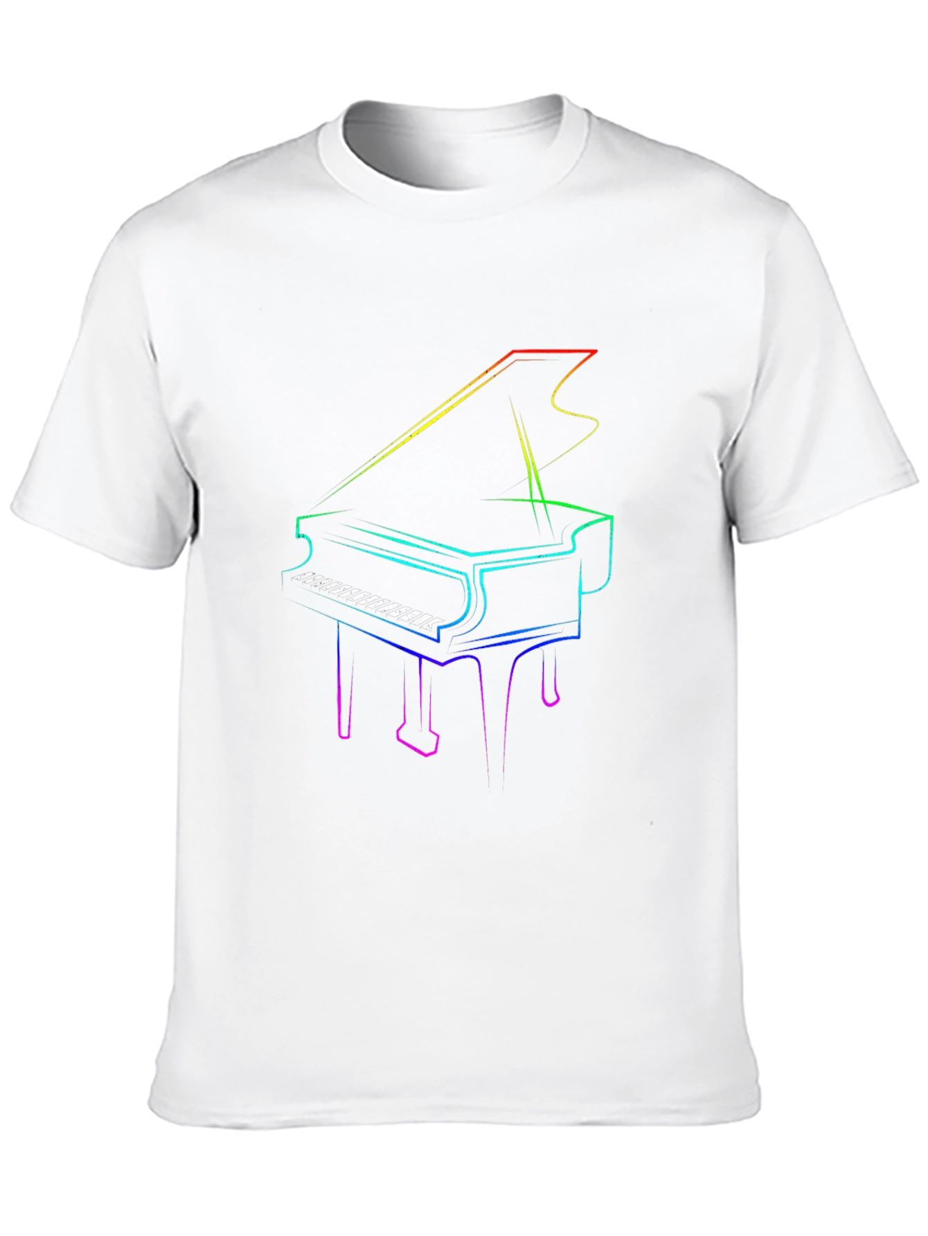 Rainbow Piano Graphic Tee - Cool Musician Shirt