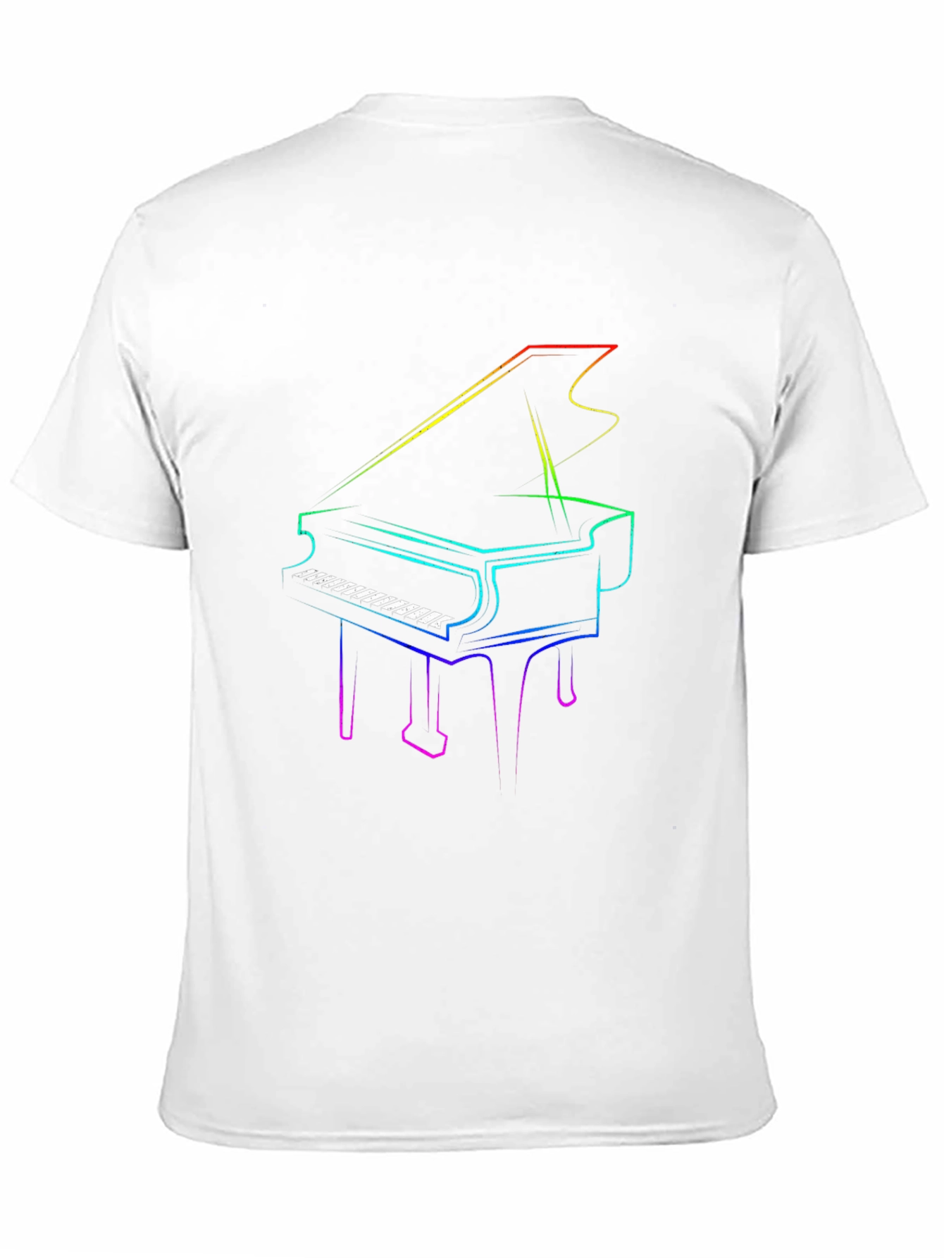 Rainbow Piano Graphic Tee - Cool Musician Shirt