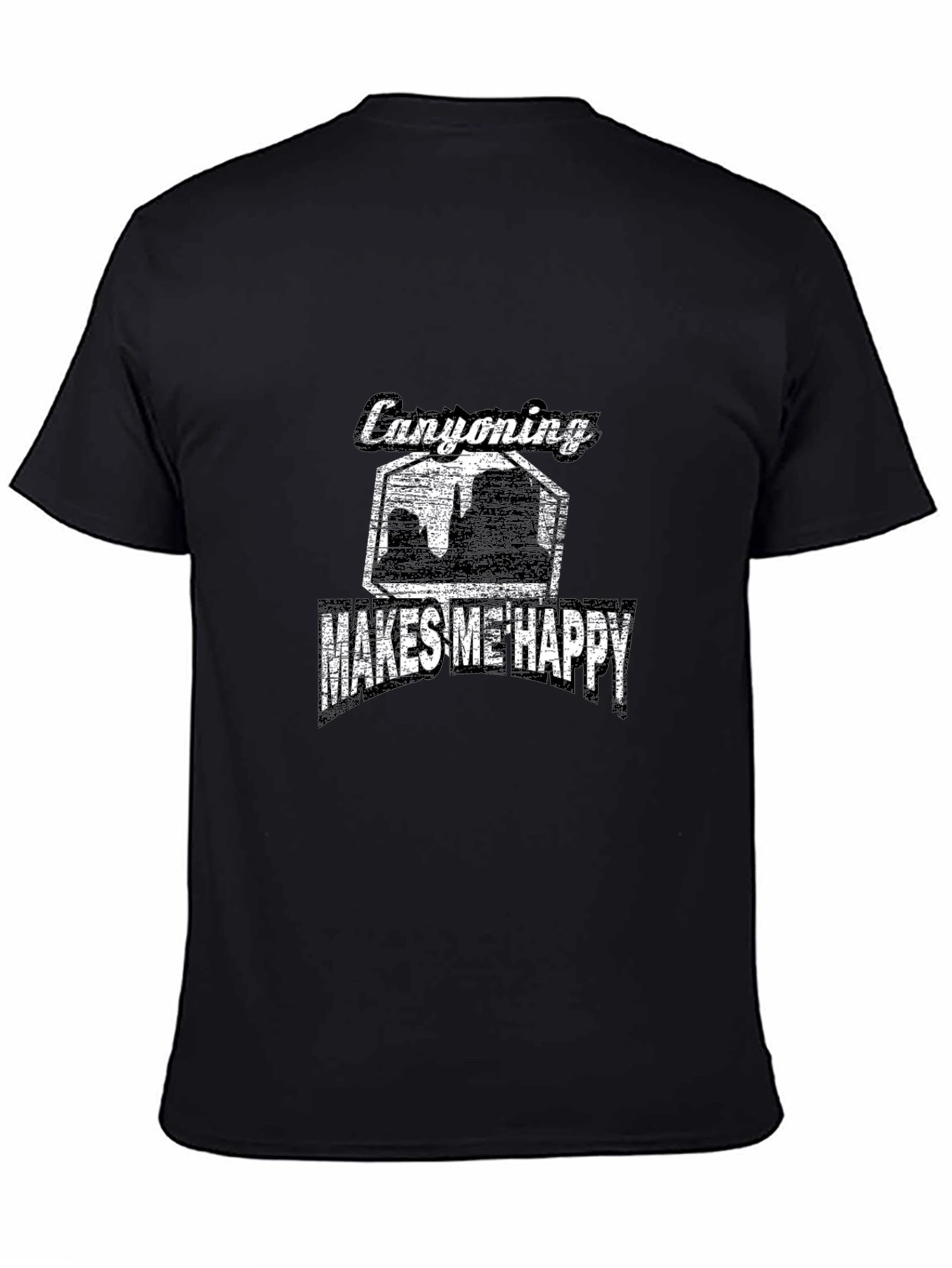 Canyoning Makes Me Happy Black T-Shirt